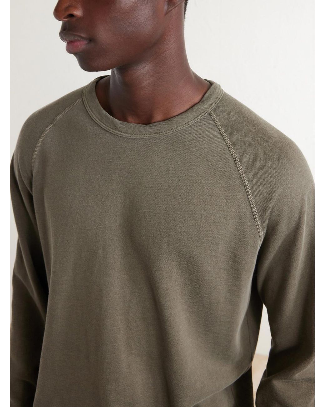 James Perse Green Cotton-jersey Sweatshirt for men