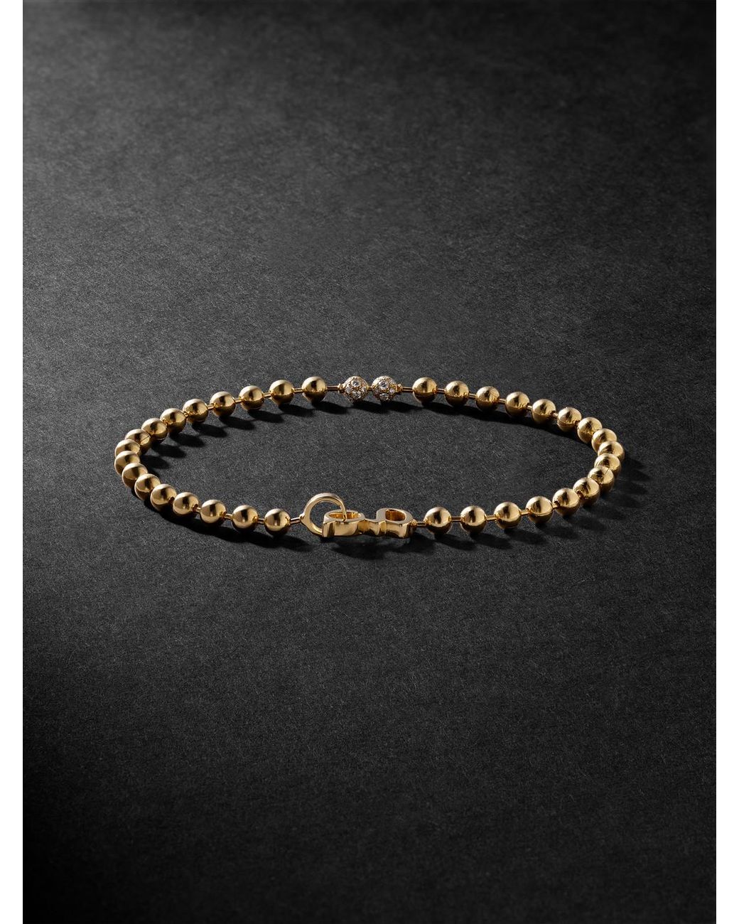 Umlaut 14-Karat Diamond Bracelet di Greg Yuna in Black da Uomo
