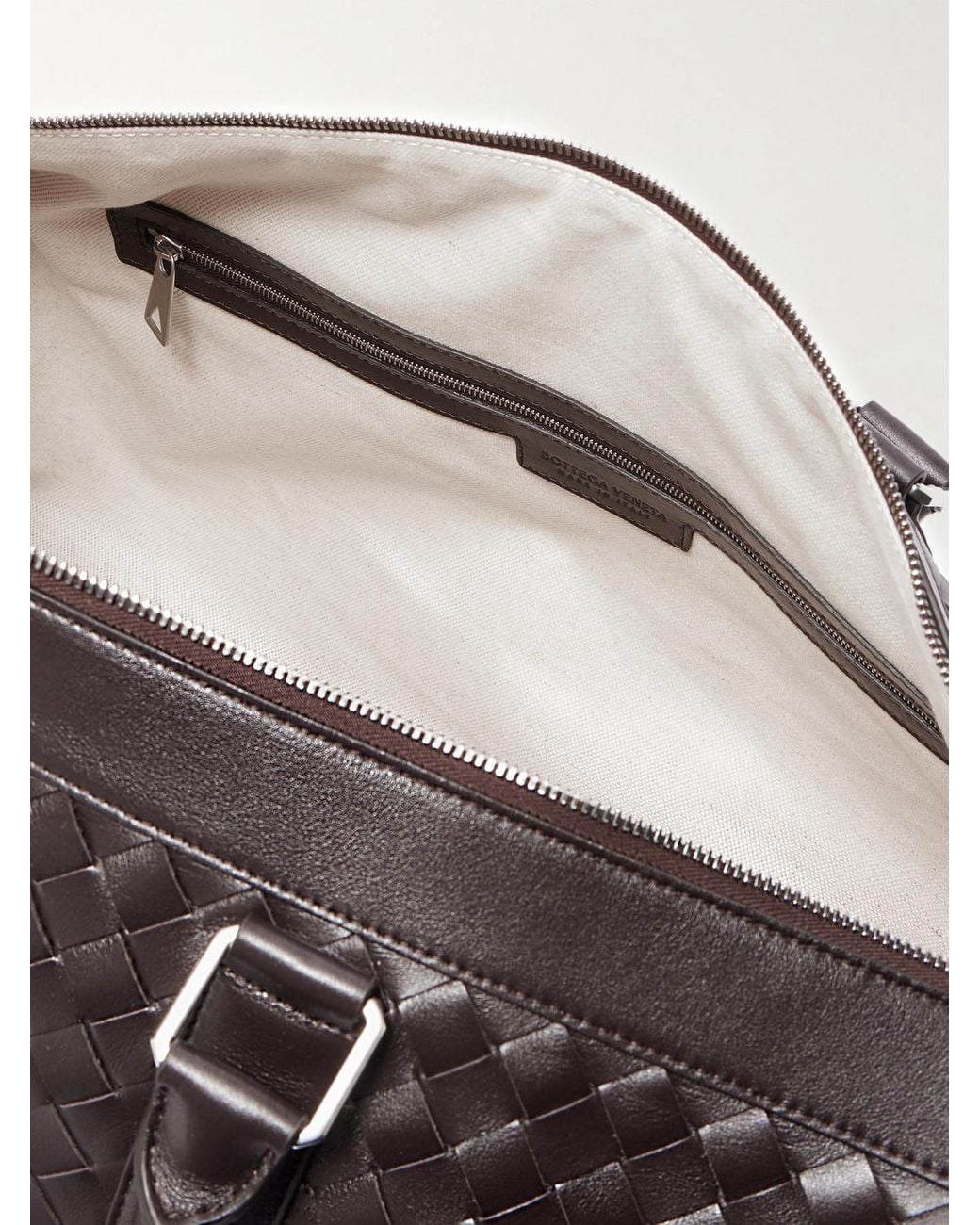 Bottega Veneta Brown Intrecciato Leather Weekend Bag for men