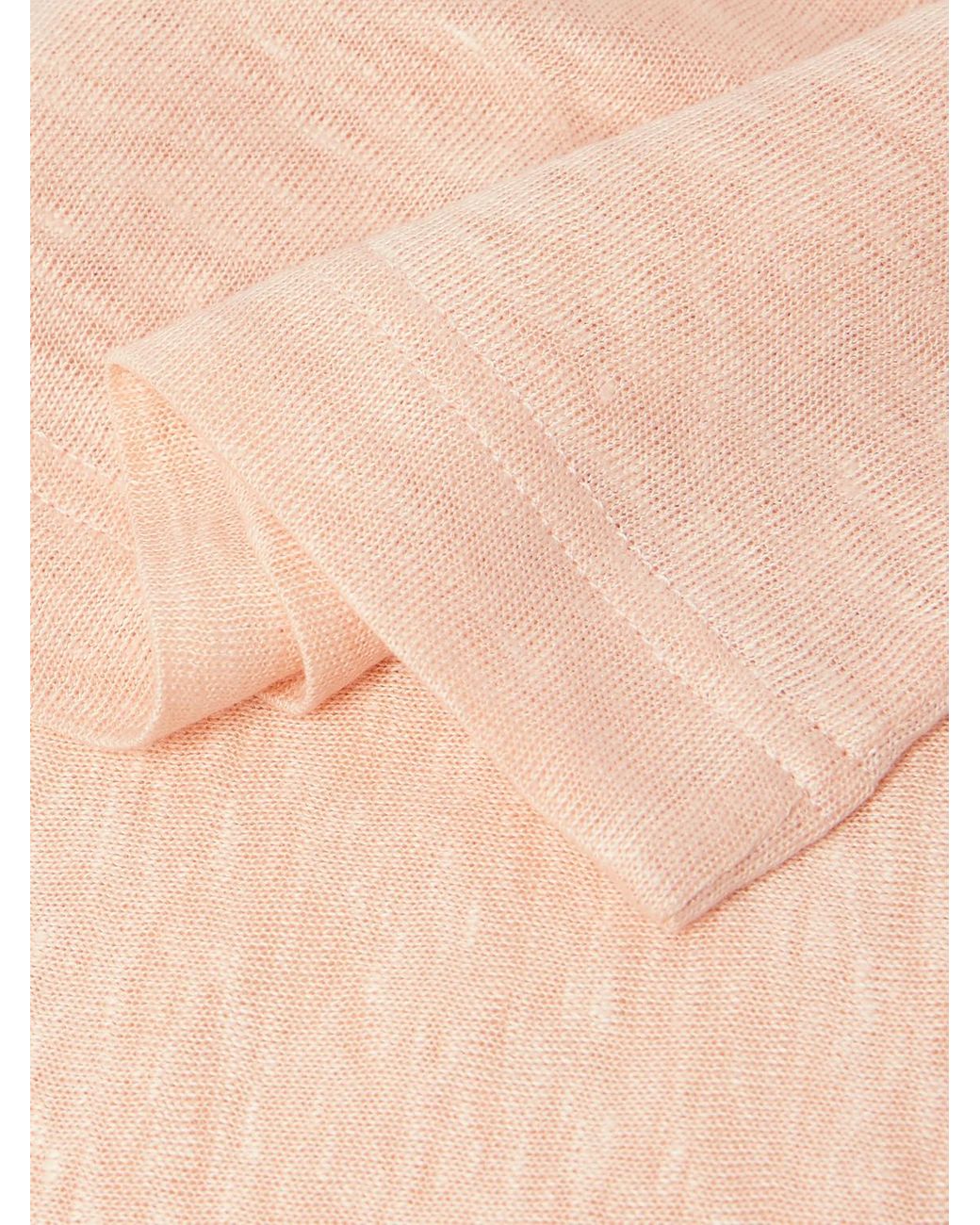 Loro Piana Pink Linen T-Shirt for men