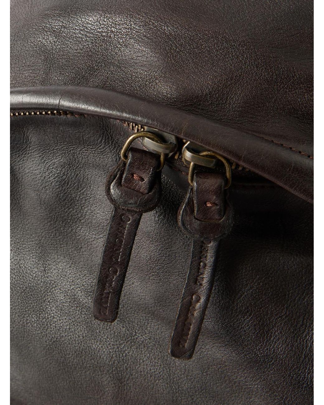 Officine Creative Black Ignis Leather Backpack for men