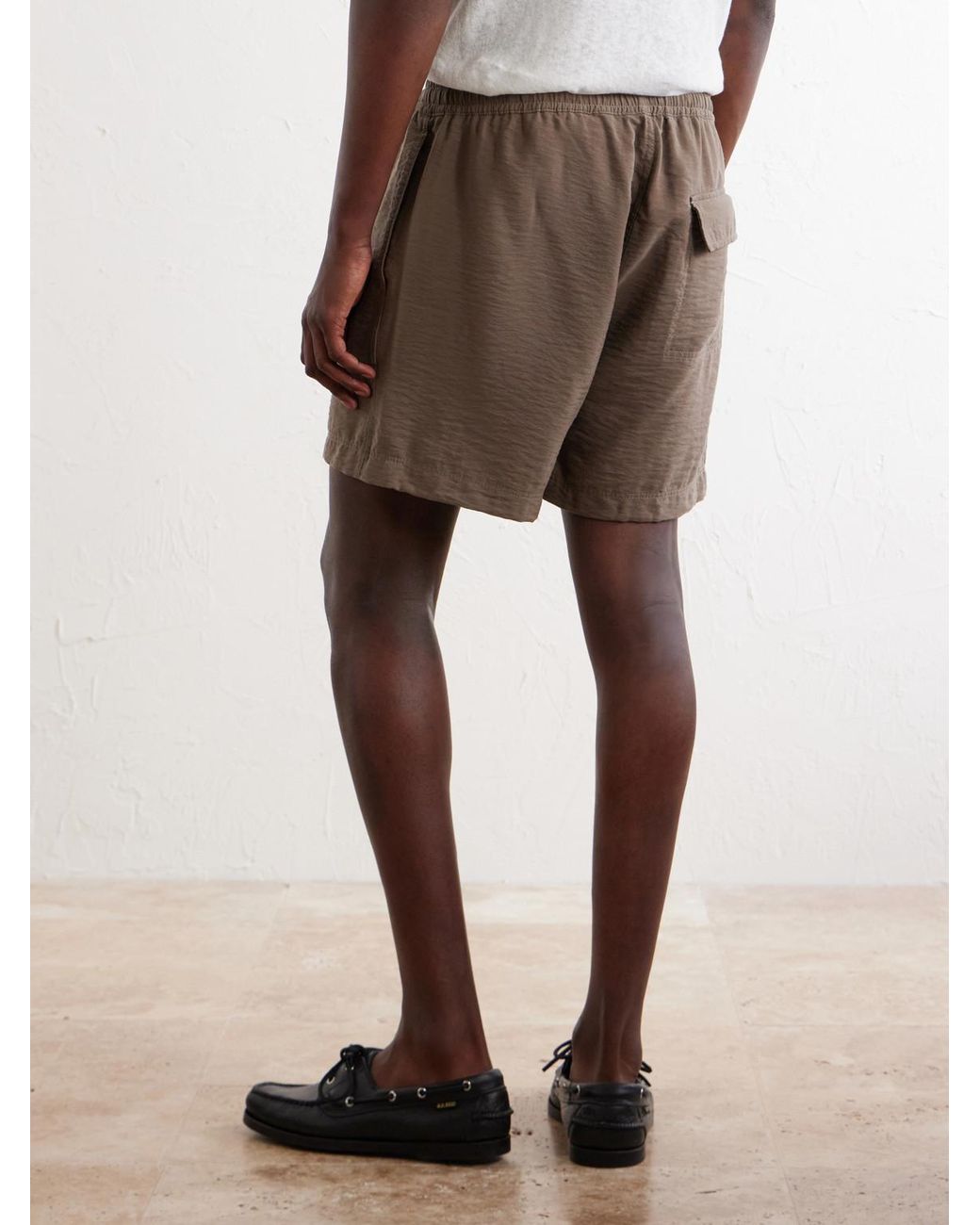 NN07 Gray Ryder 5971 Straight-Leg Tencellyocell -Blend Drawstring Shorts for men