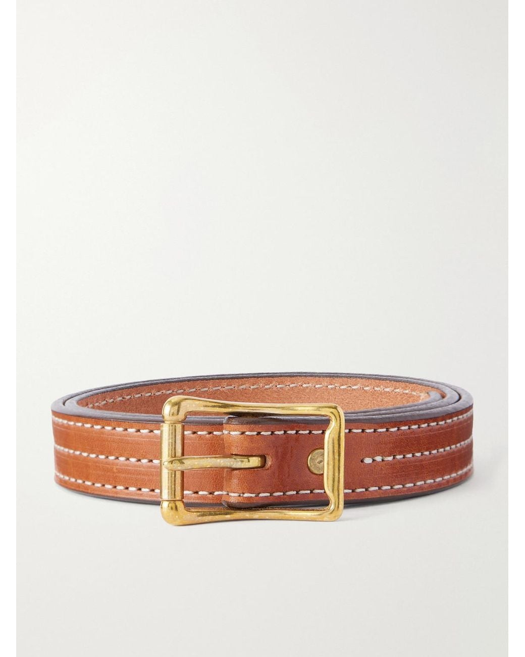 Yuketen Brown 2.5Cm Leather Belt for men