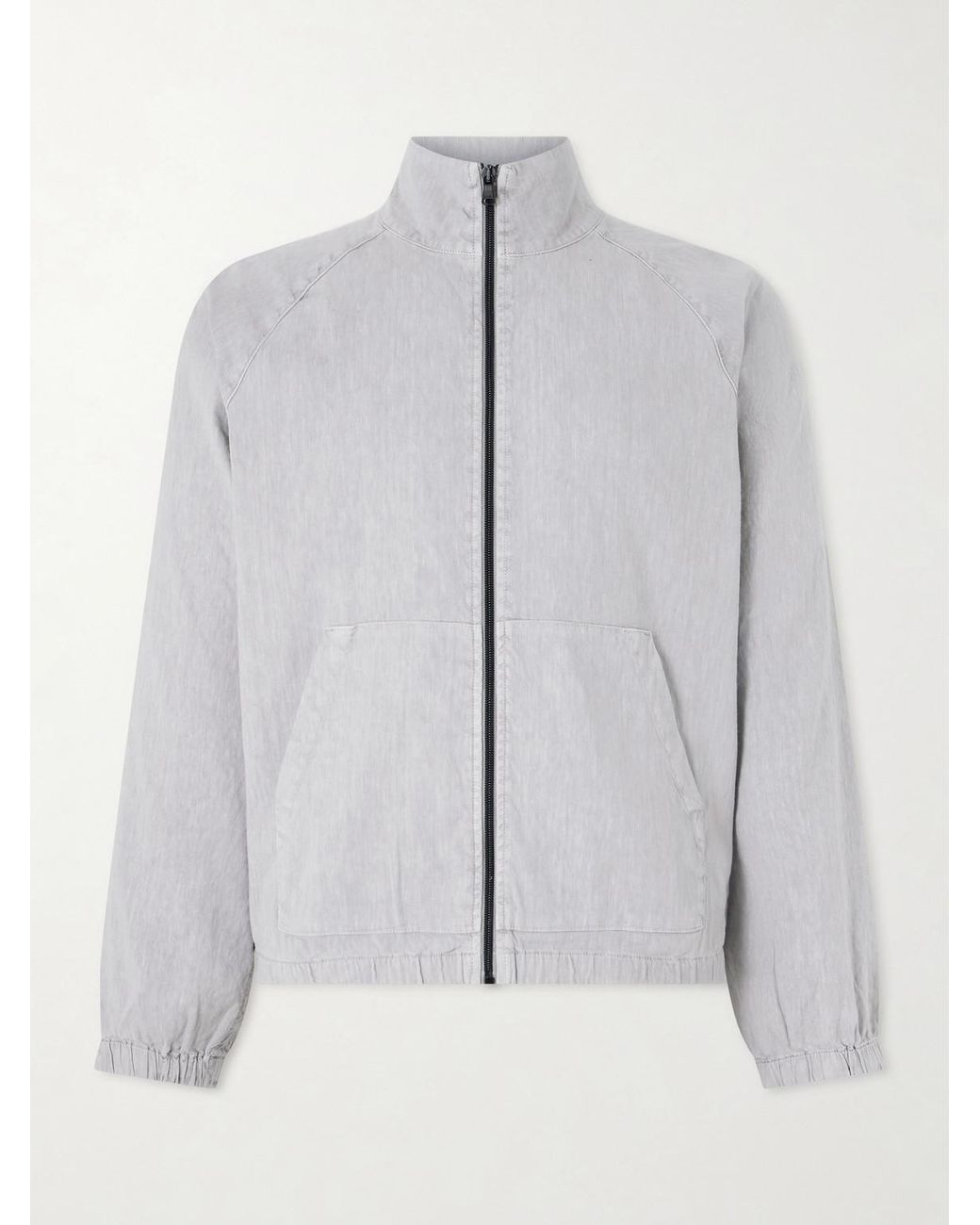 James Perse Gray Linen-Blend Blouson Jacket for men