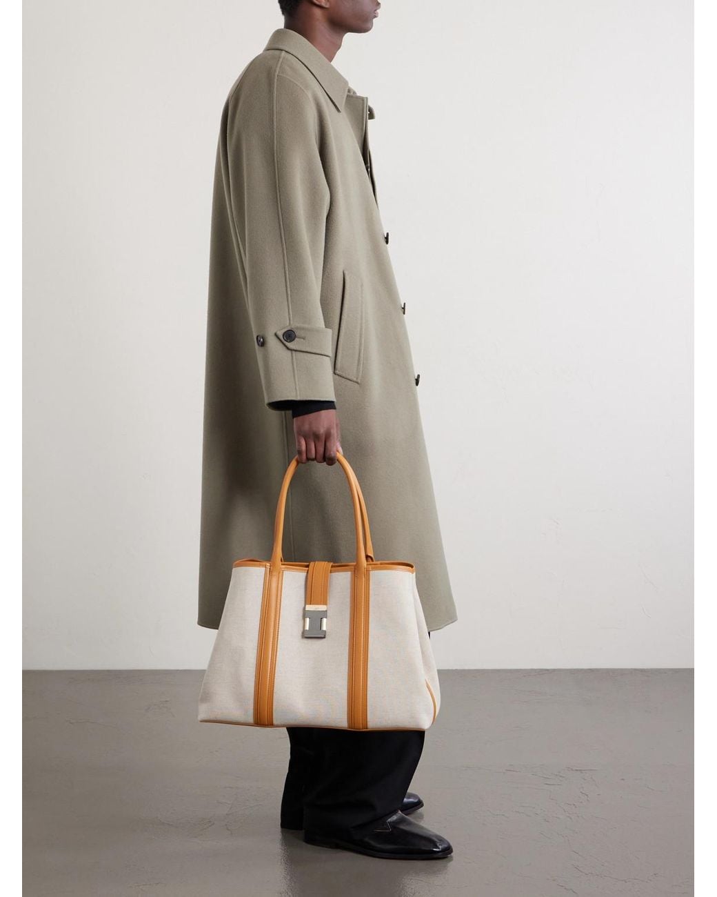 Christian Louboutin White Nox Leather-trimmed Linen Tote Bag for men
