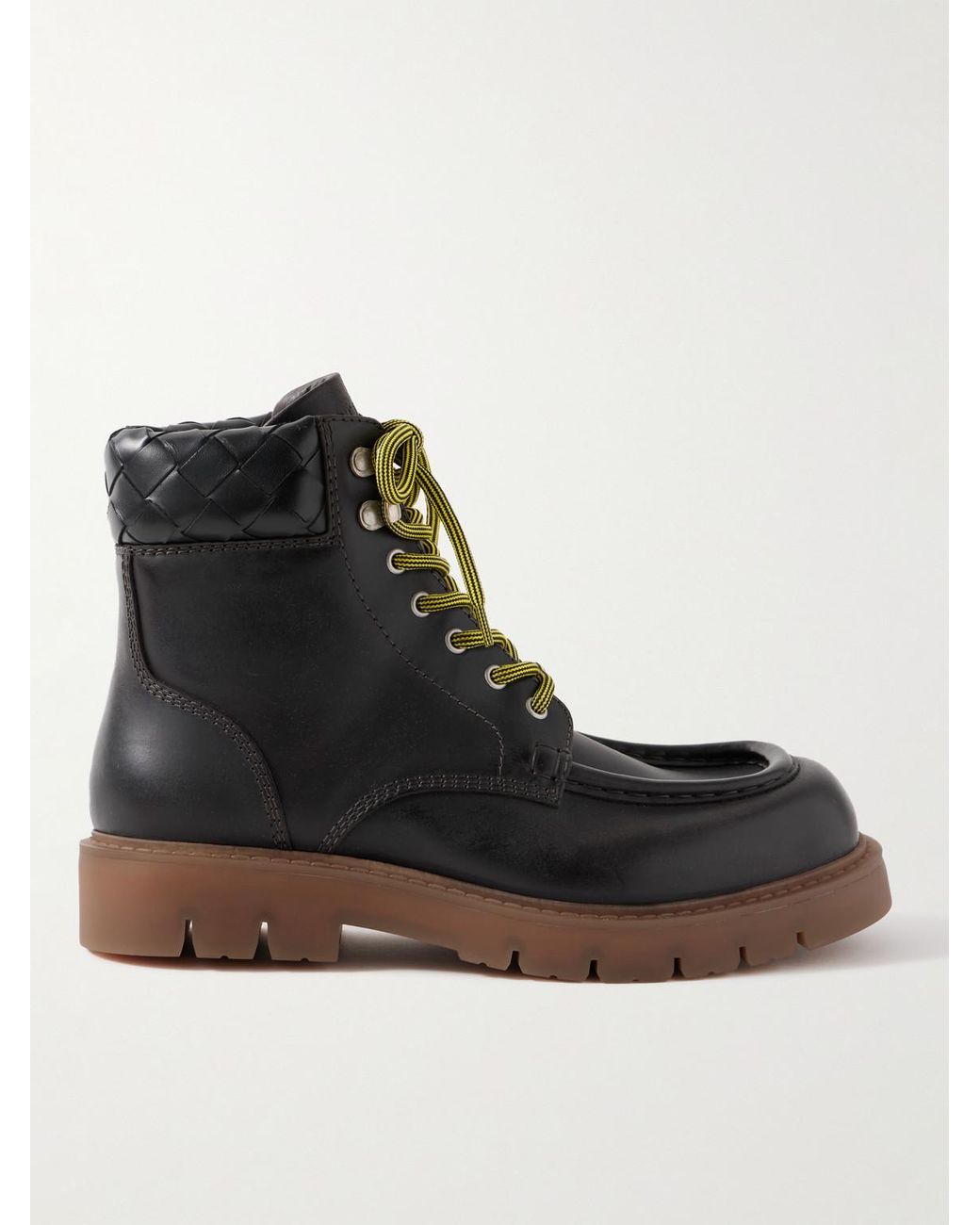 Bottega Veneta Black Haddock Leather Ankle Boots for men