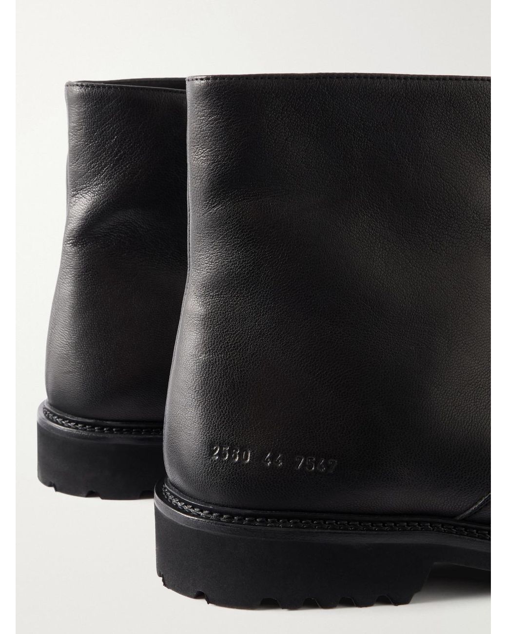 Common Projects Black Piuma Leather Boots for men