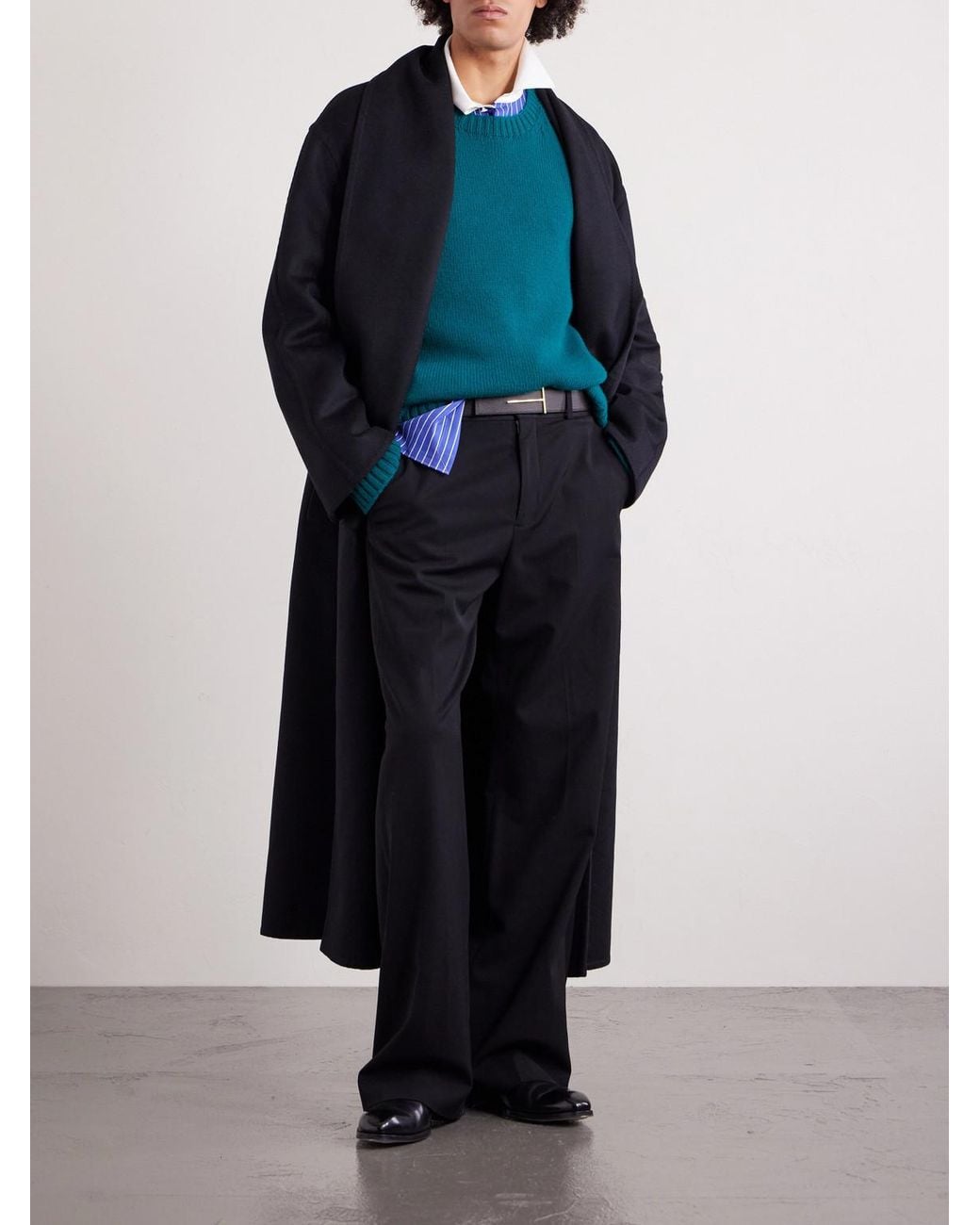 Tom Ford Blue Wool And Cashmere-Blend Sweater for men