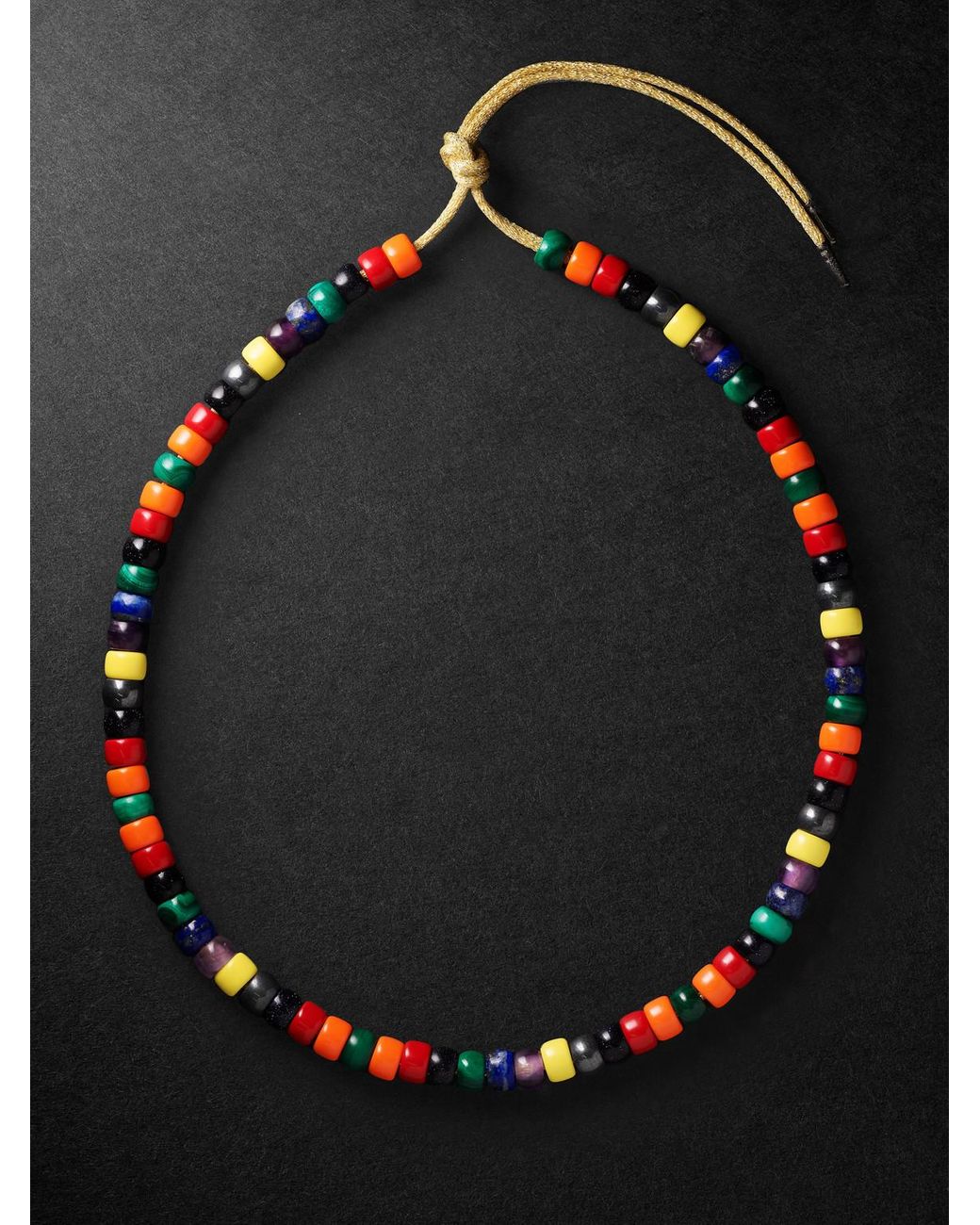 Carolina Bucci Multicolor Formentera Forte Beads-Stone Necklace for men