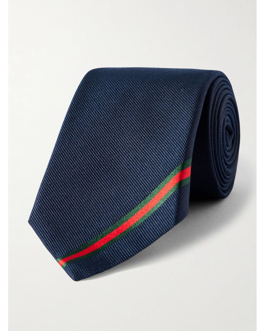Gucci Blue 7Cm Striped Silk-Twill Tie for men