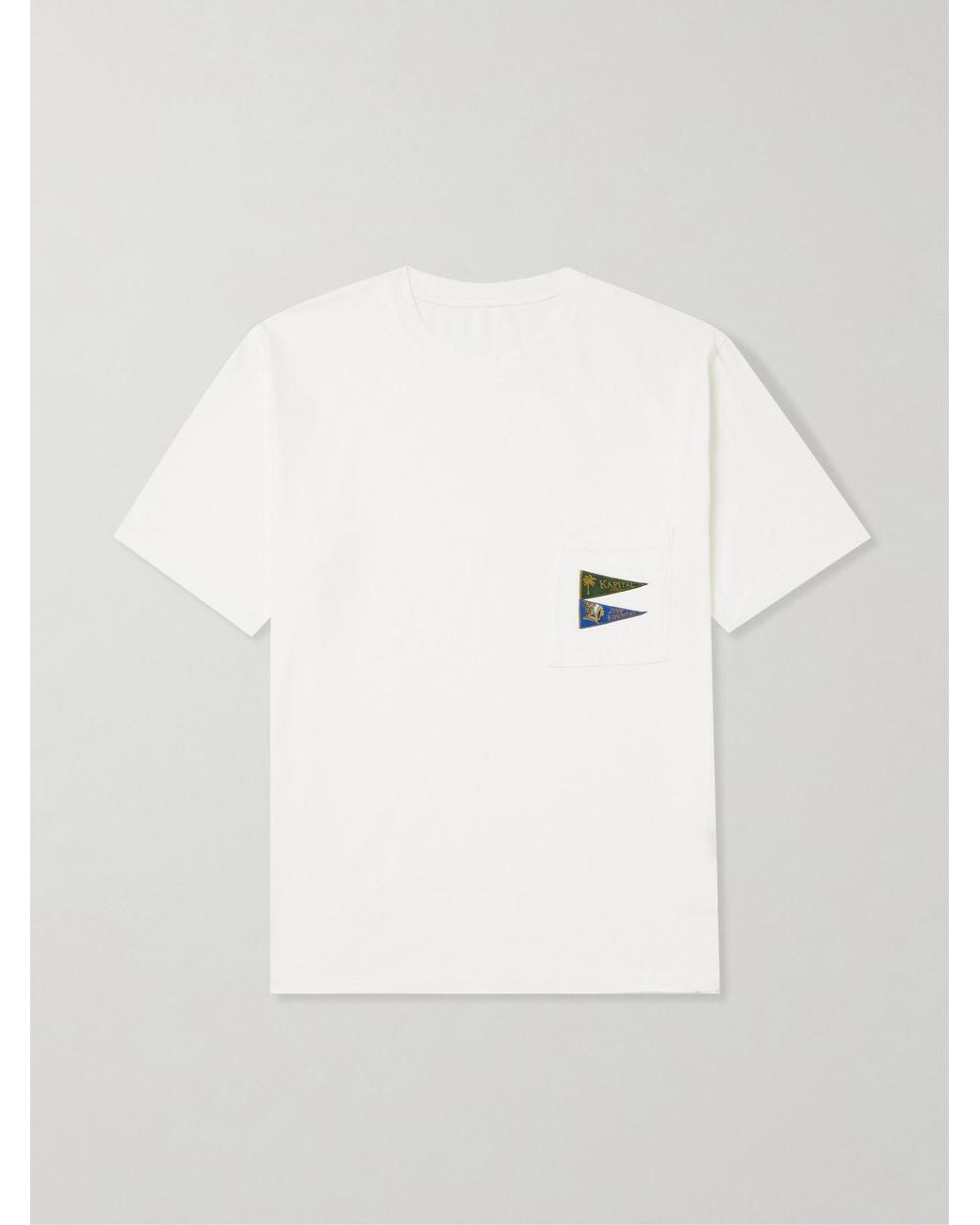 Kapital White Logo-Appliquéd Cotton-Jersey T-Shirt for men