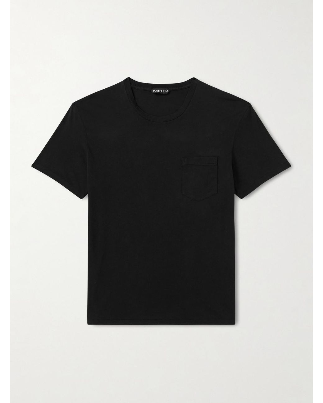 Tom Ford Black Cotton And Silk-Blend Jersey T-Shirt for men