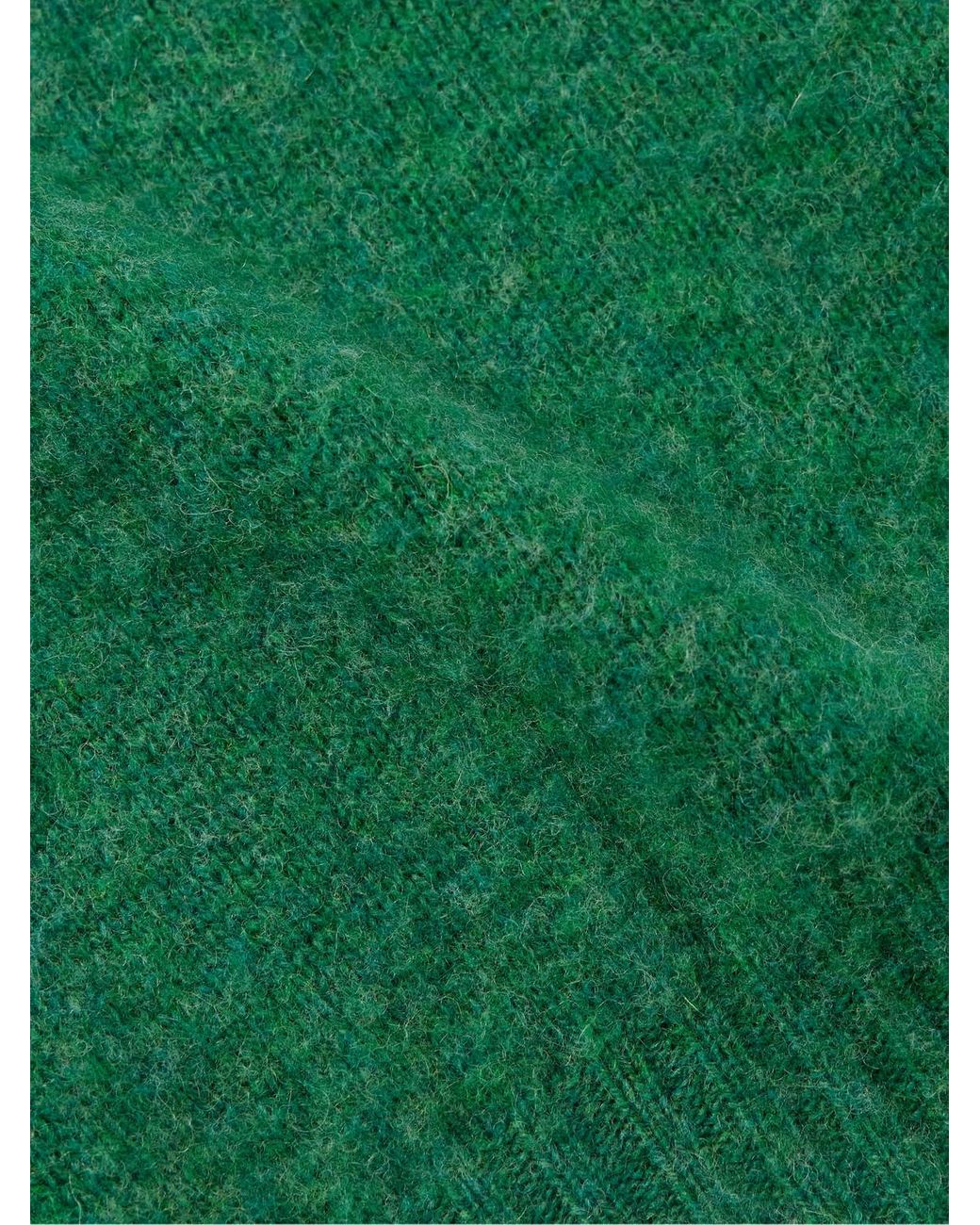 Drake's Green Brushed Shetland Wool Sweater for men
