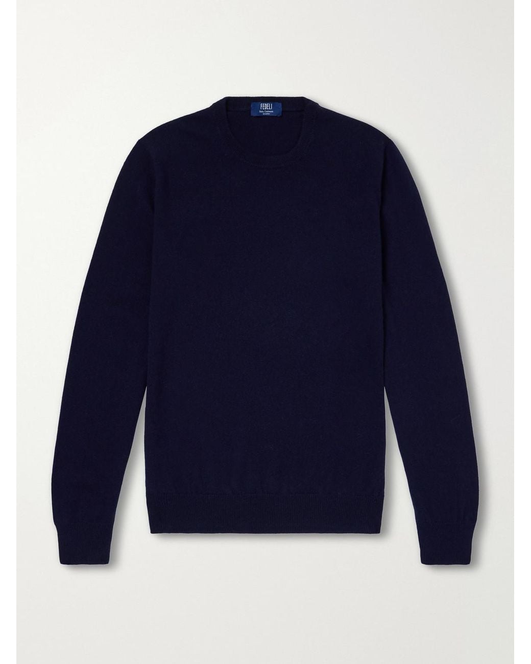 Fedeli Blue Argentina Cashmere Sweater for men