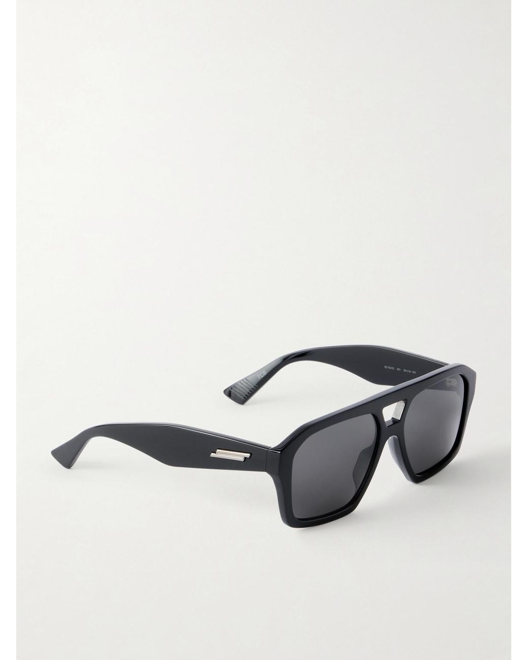 Bottega Veneta Black New Entry Ribbon Aviator-Style Recycled Acetate Sunglasses for men