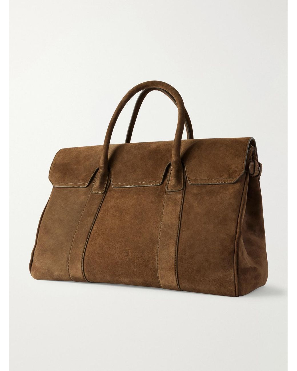 Officine Creative Brown Bostonian 001 Suede Weekend Bag for men