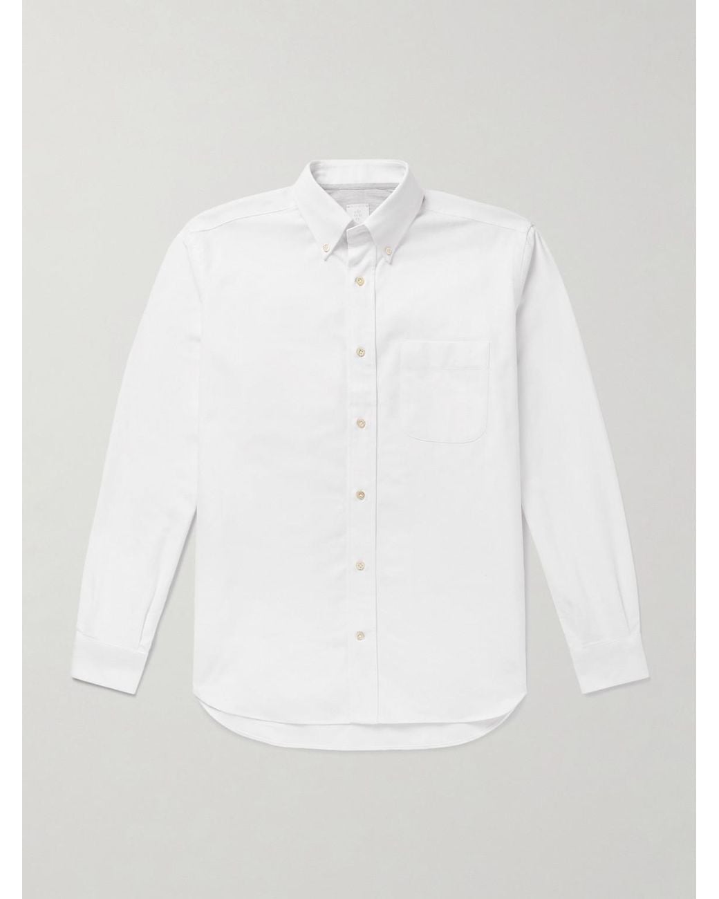 Eleventy White Button-Down Collar Cotton Oxford Shirt for men