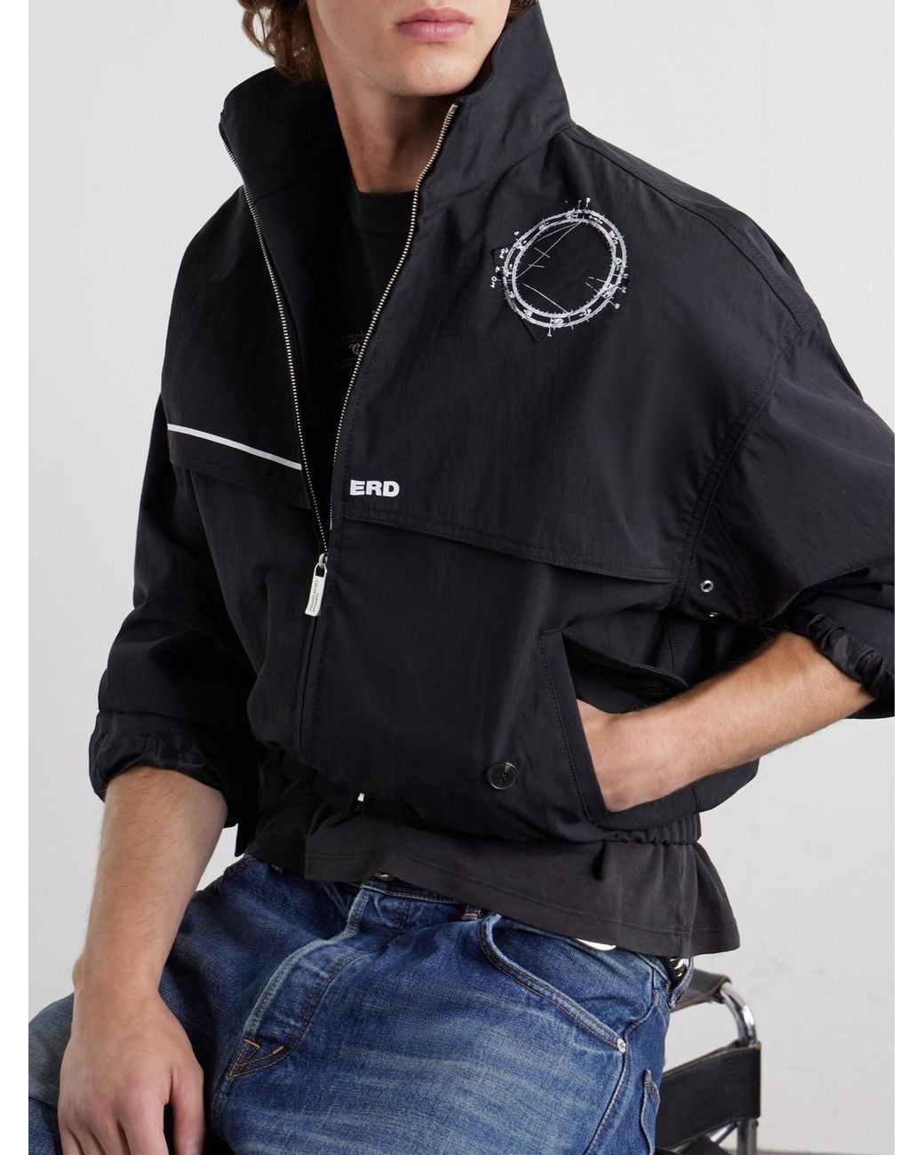 Enfants Riches Deprimes Blue Serge Logo-Printed Shell Jacket for men