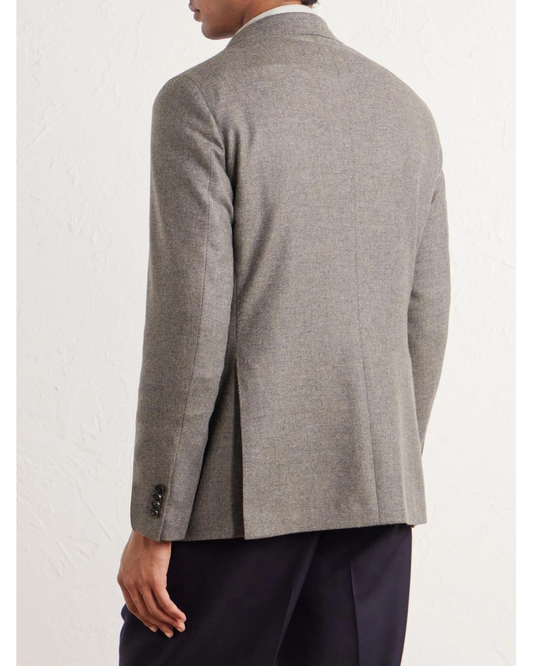 Caruso Gray Aida Wool And Cashmere-Blend Twill Blazer for men