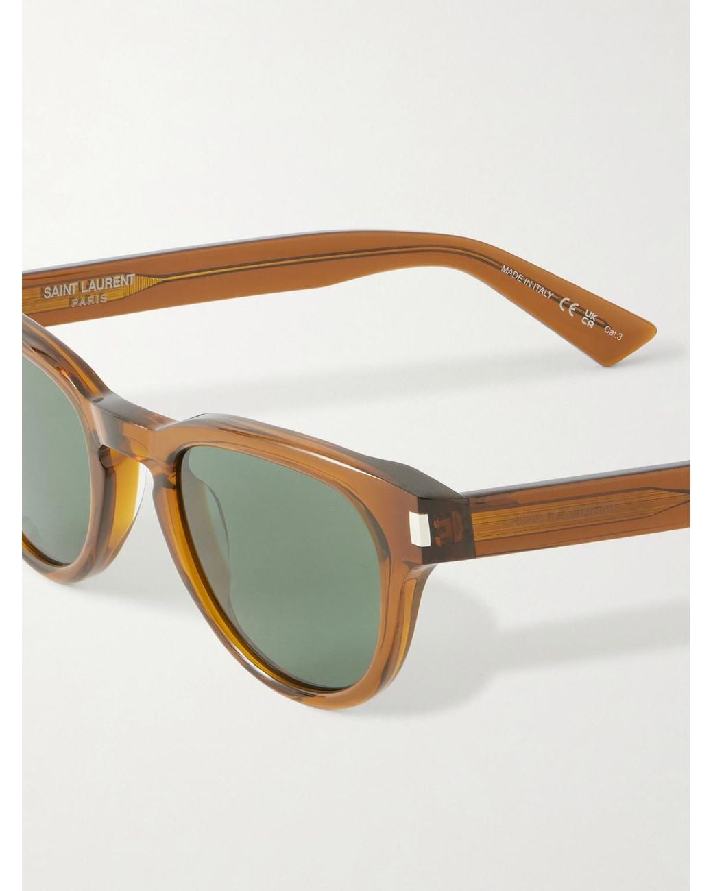 Saint Laurent Green Round-frame Acetate Sunglasses for men