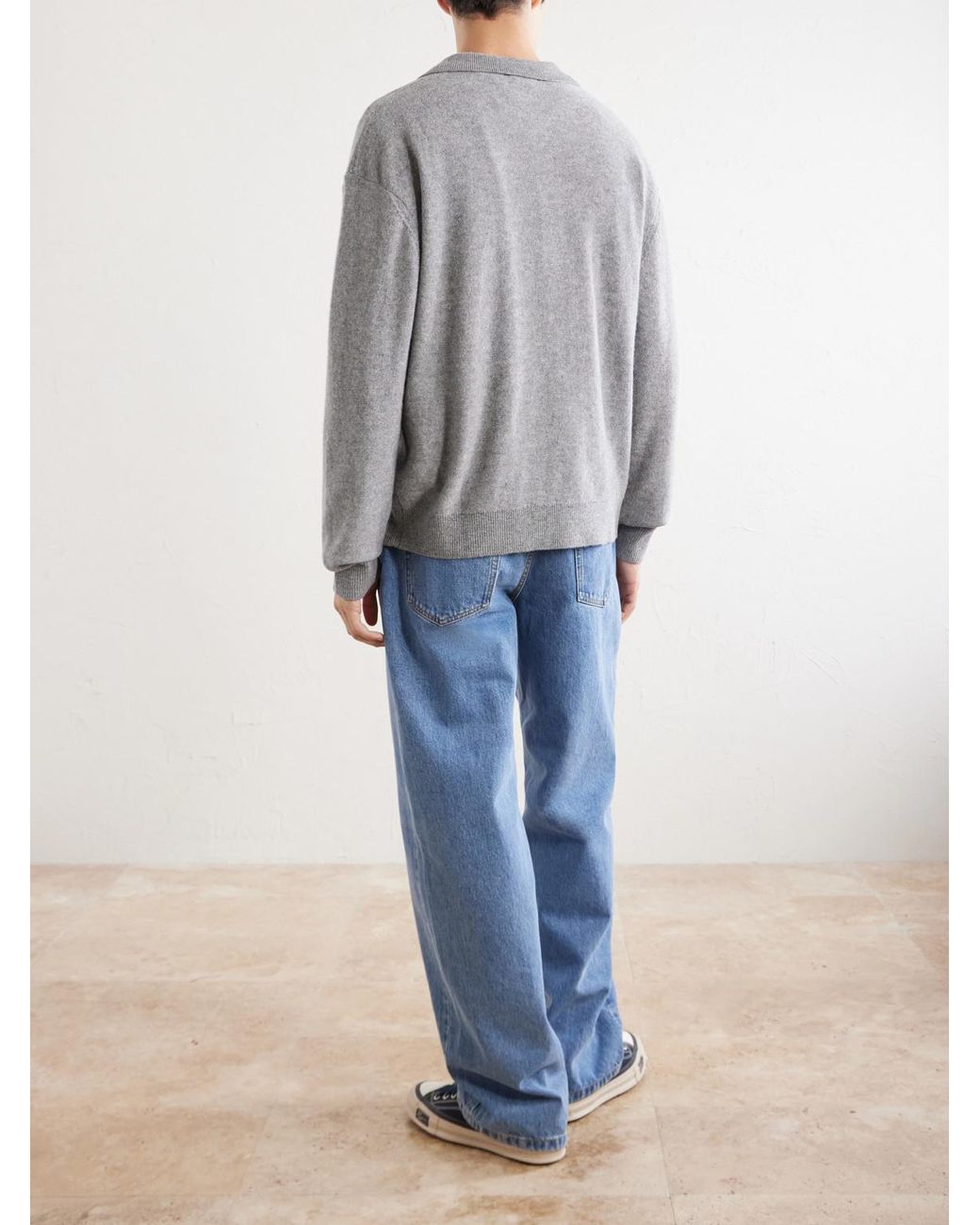 FRAME Gray Wool Polo Sweater for men