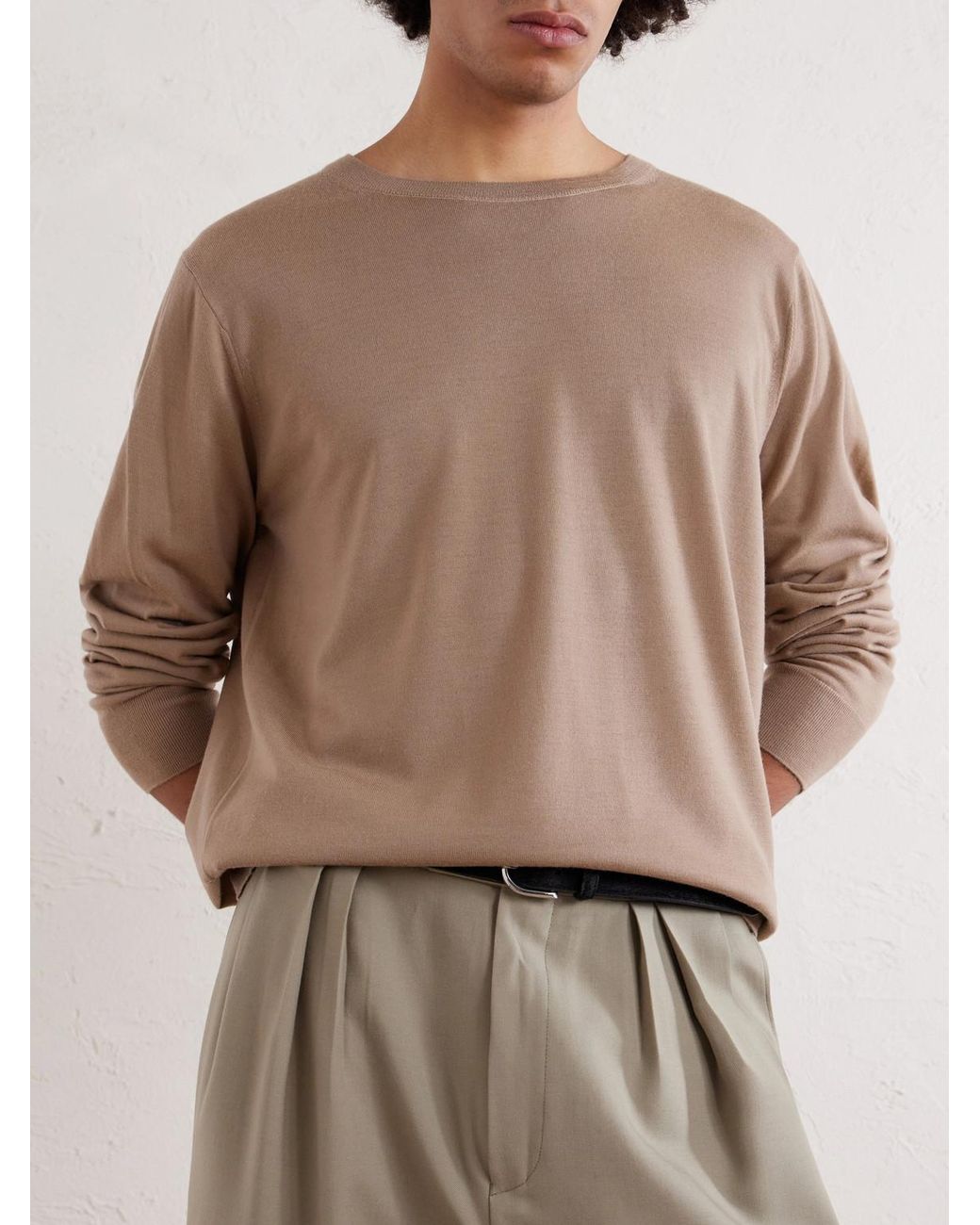 Dries Van Noten Natural Merino Wool Sweater for men