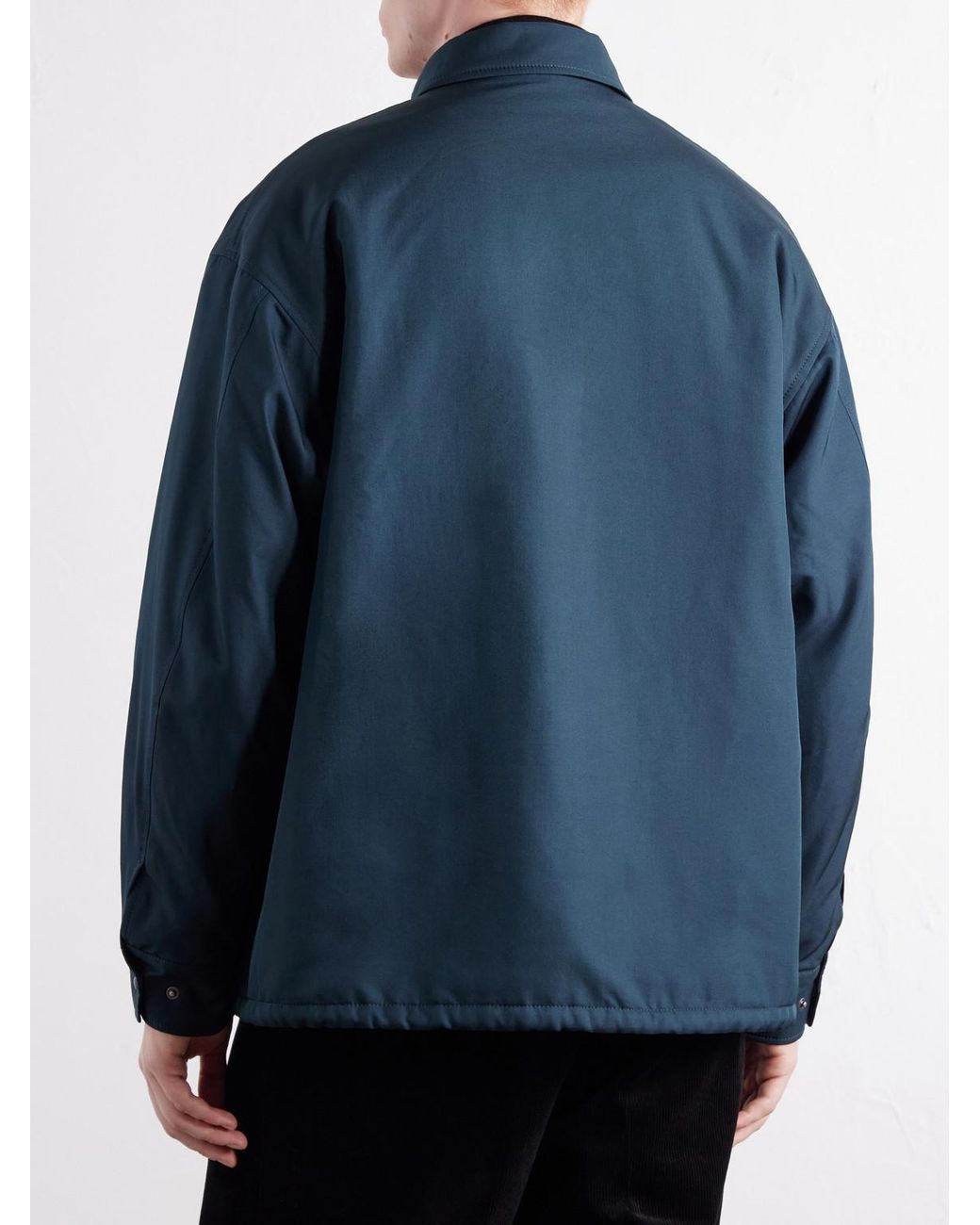 Visvim Blue Embroidered Wool And Silk-Blend-Gabardine Jacket for men