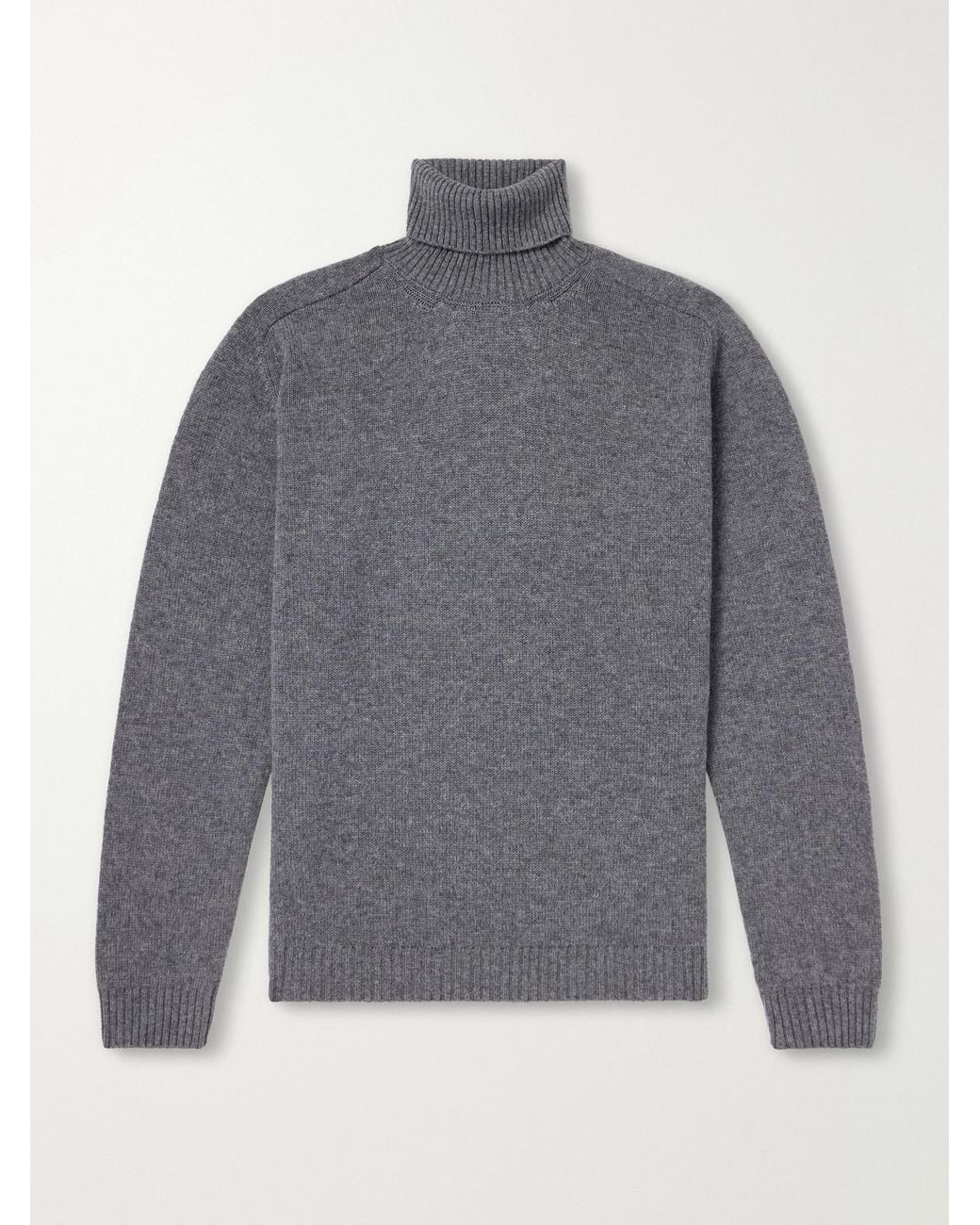 Boglioli Gray Virgin Wool And Cashmere-Blend Rollneck Sweater for men