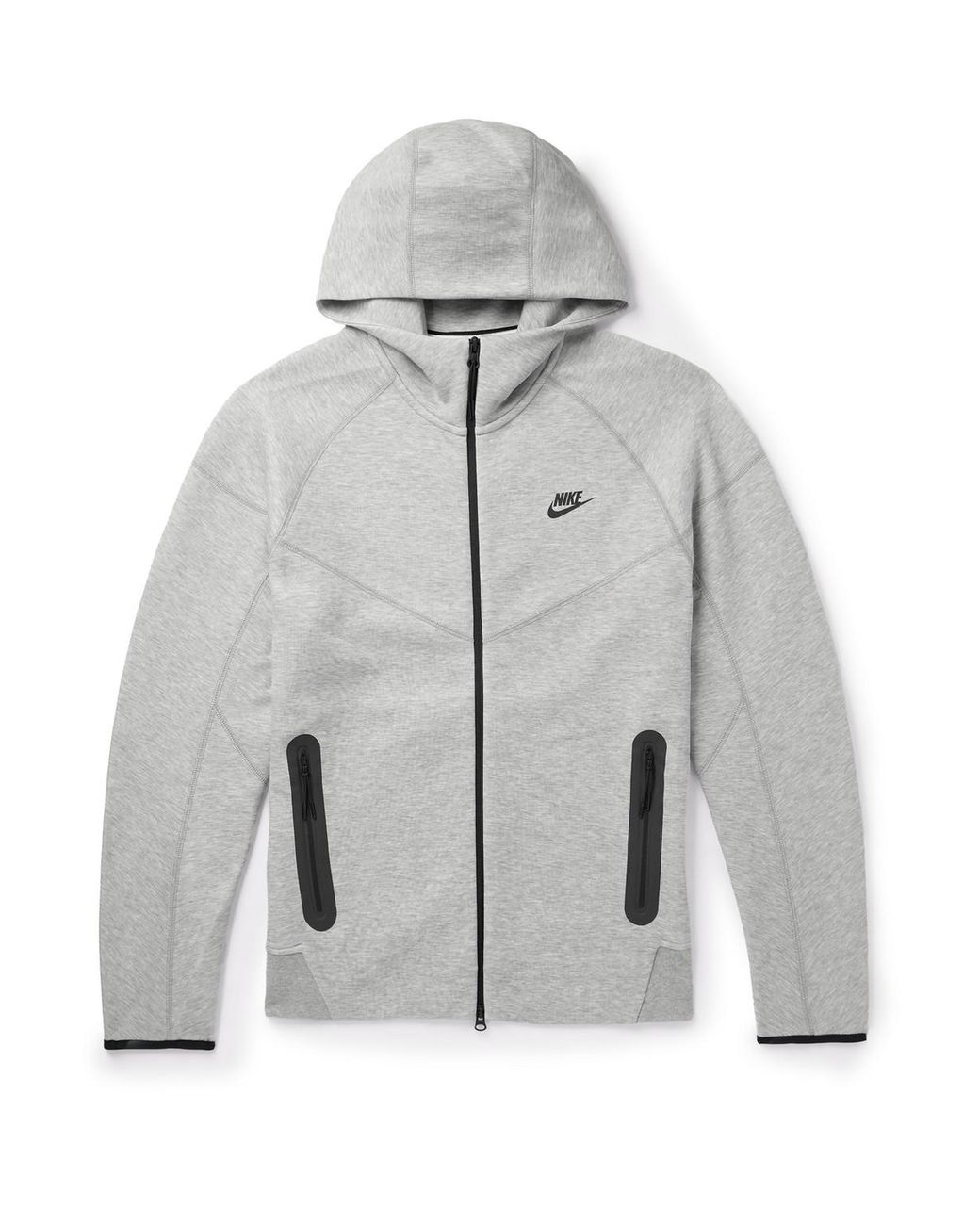 Nike Logo-embroidered Cotton-blend Tech Fleece Zip-up Hoodie in Gray for  Men | Lyst