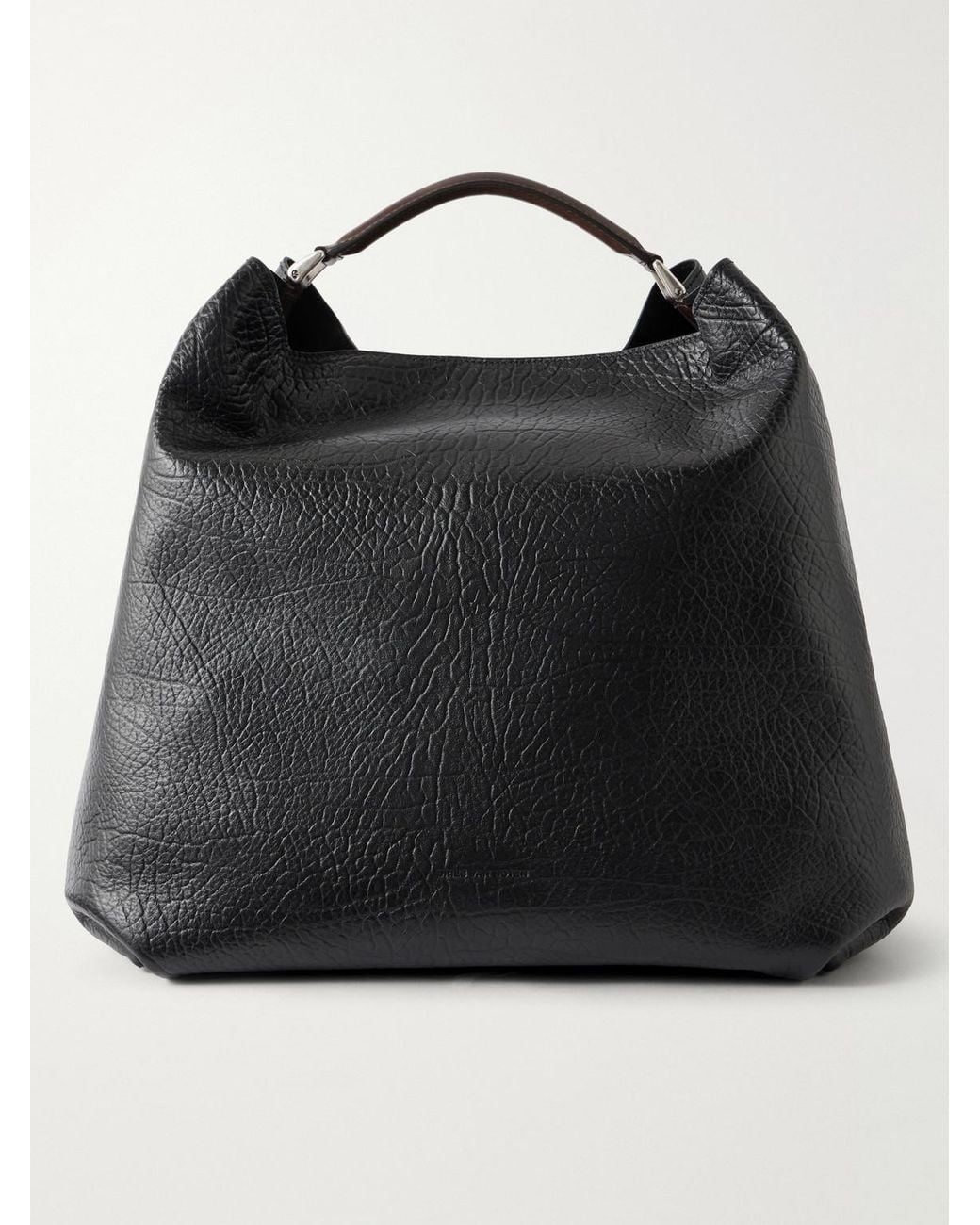 Dries Van Noten Black Leather Tote Bag for men