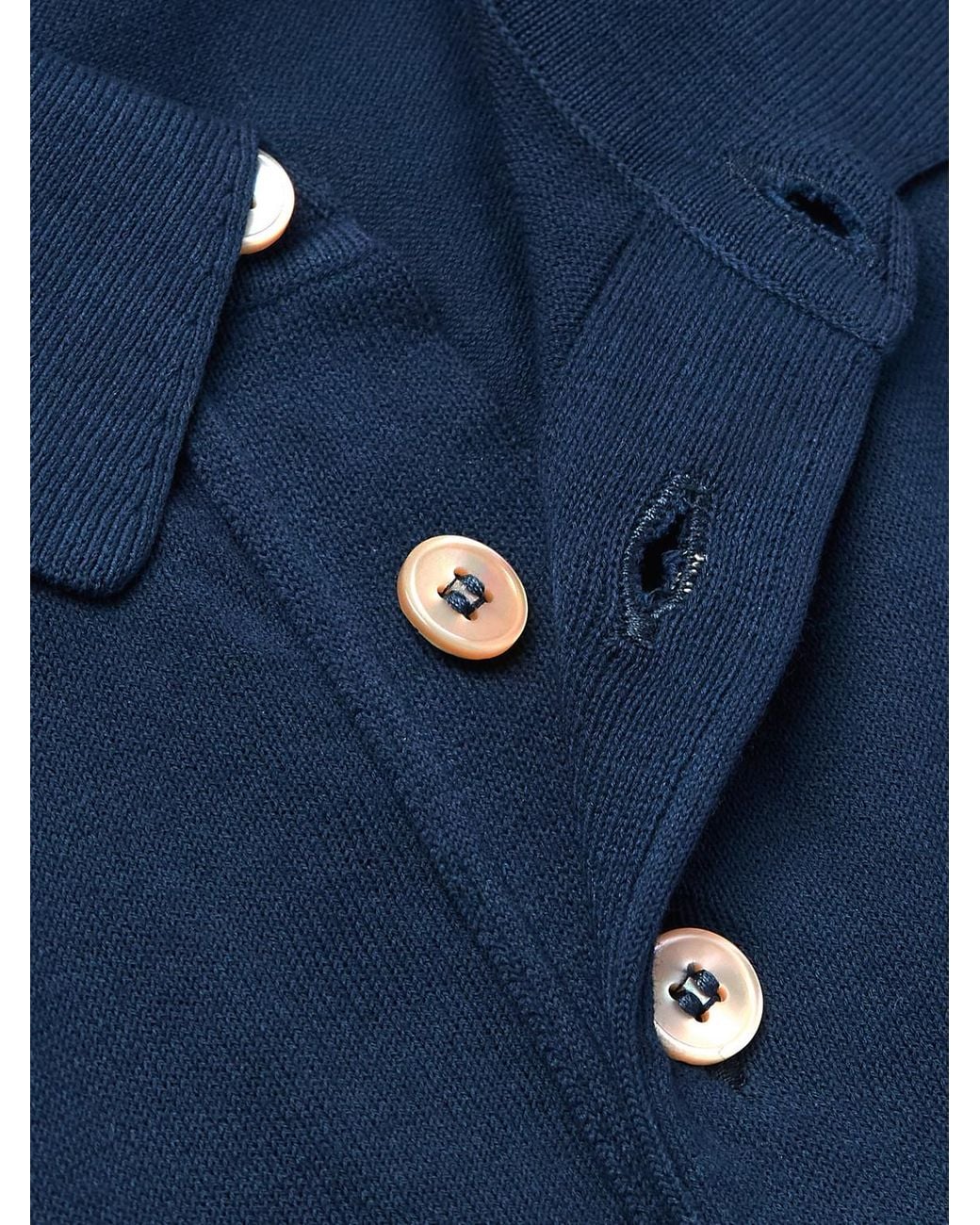 Eleventy Blue Garment-Dyed Cotton Polo Shirt for men