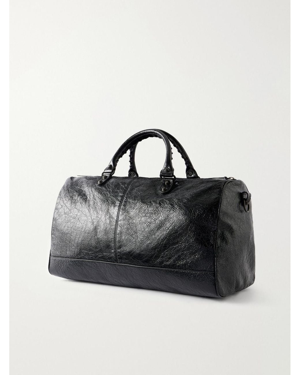 Balenciaga Black Le City Boston Textured-leather Messenger Bag for men