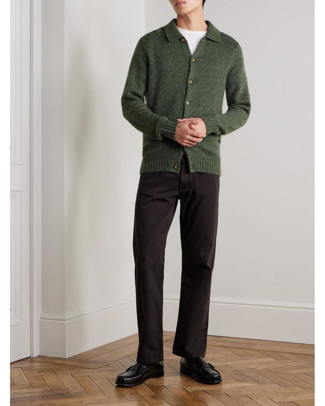 NN07 Green Lee 6598 Merino Wool-blend Cardigan for men