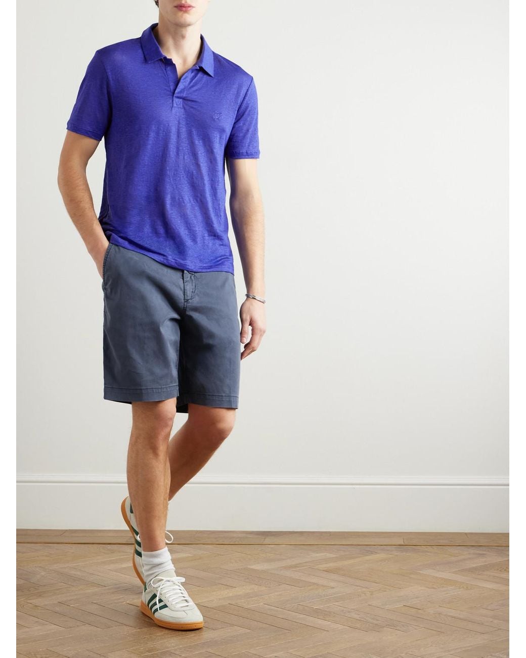 Vilebrequin Blue Ponche Straight-Leg Lyocell And Cotton-Blend Bermuda Shorts for men