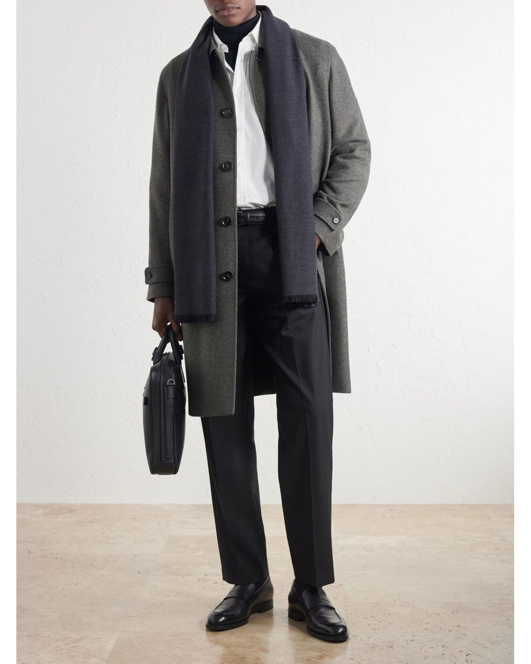Zegna Black Wool Scarf for men