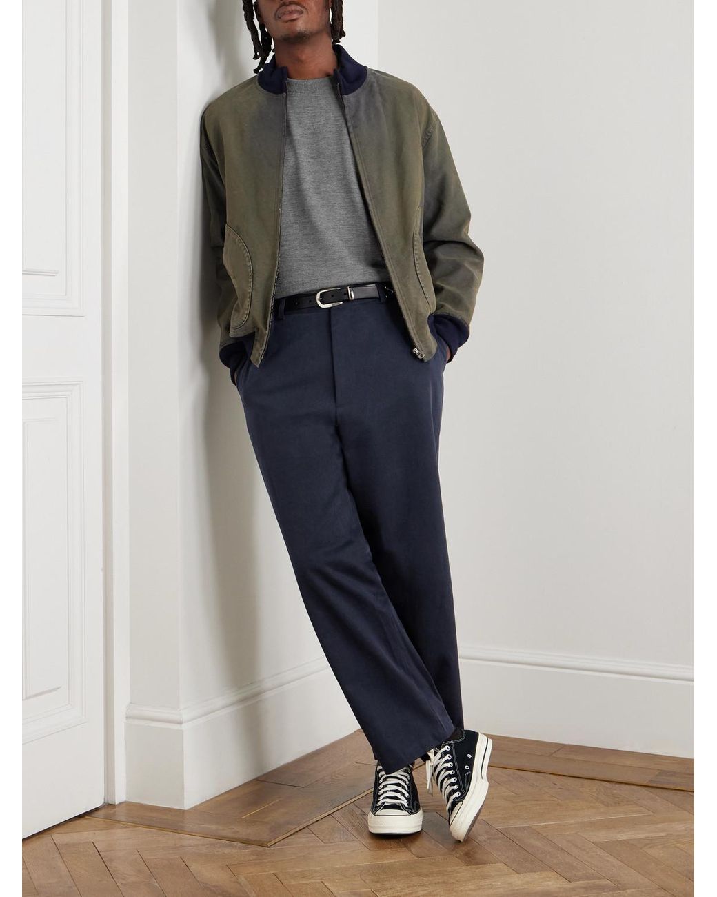 A.PRESSE Blue Type.3 Tapered Cotton-Twill Chinos for men
