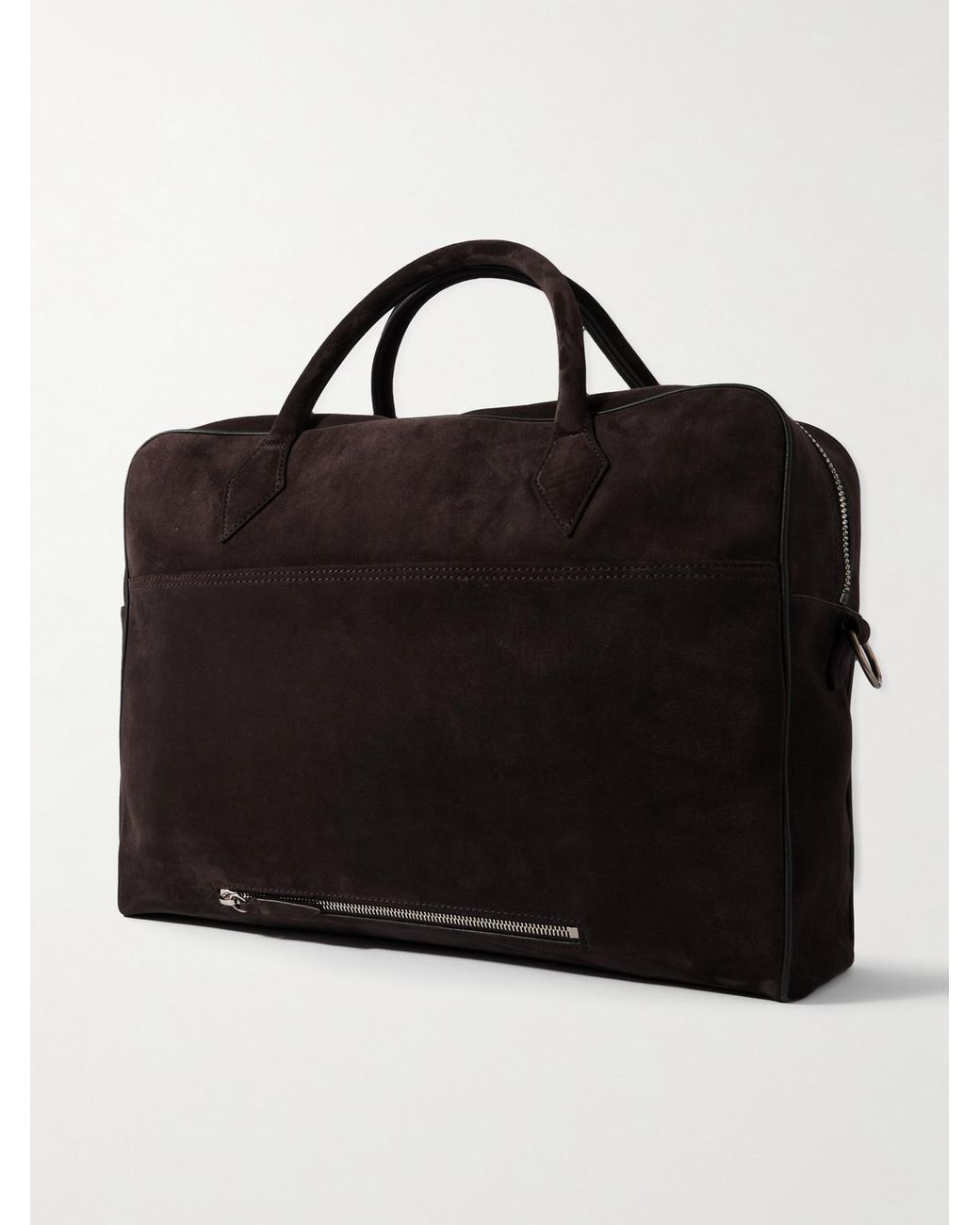 Metier Black Closer All Day Full-Grain Leather-Trimmed Suede Briefcase for men