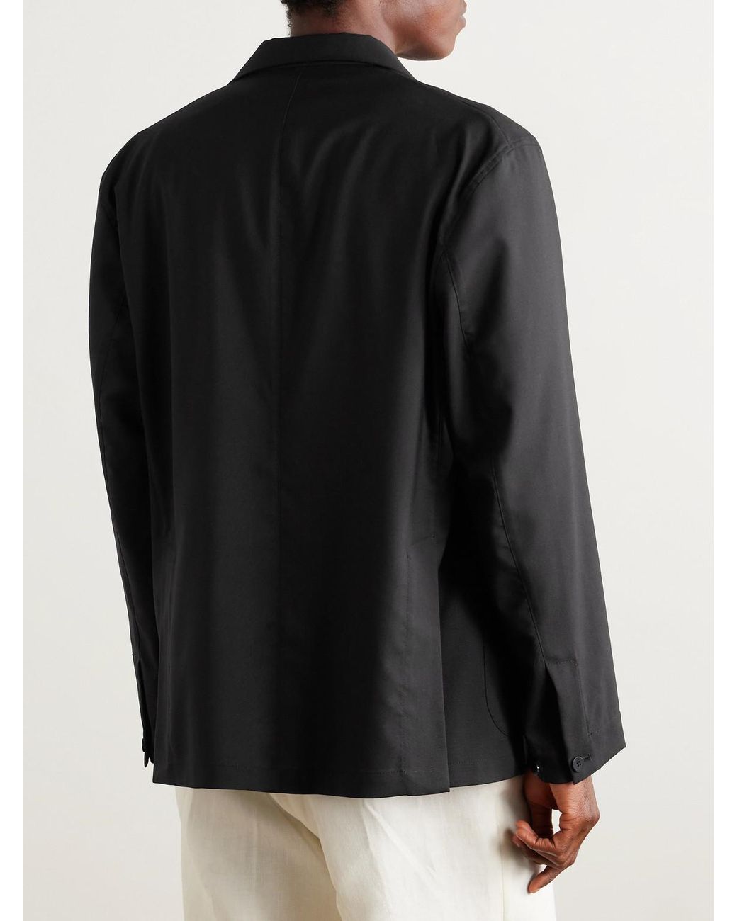 STÒFFA Black Unstructured Wool-crepe Blazer for men
