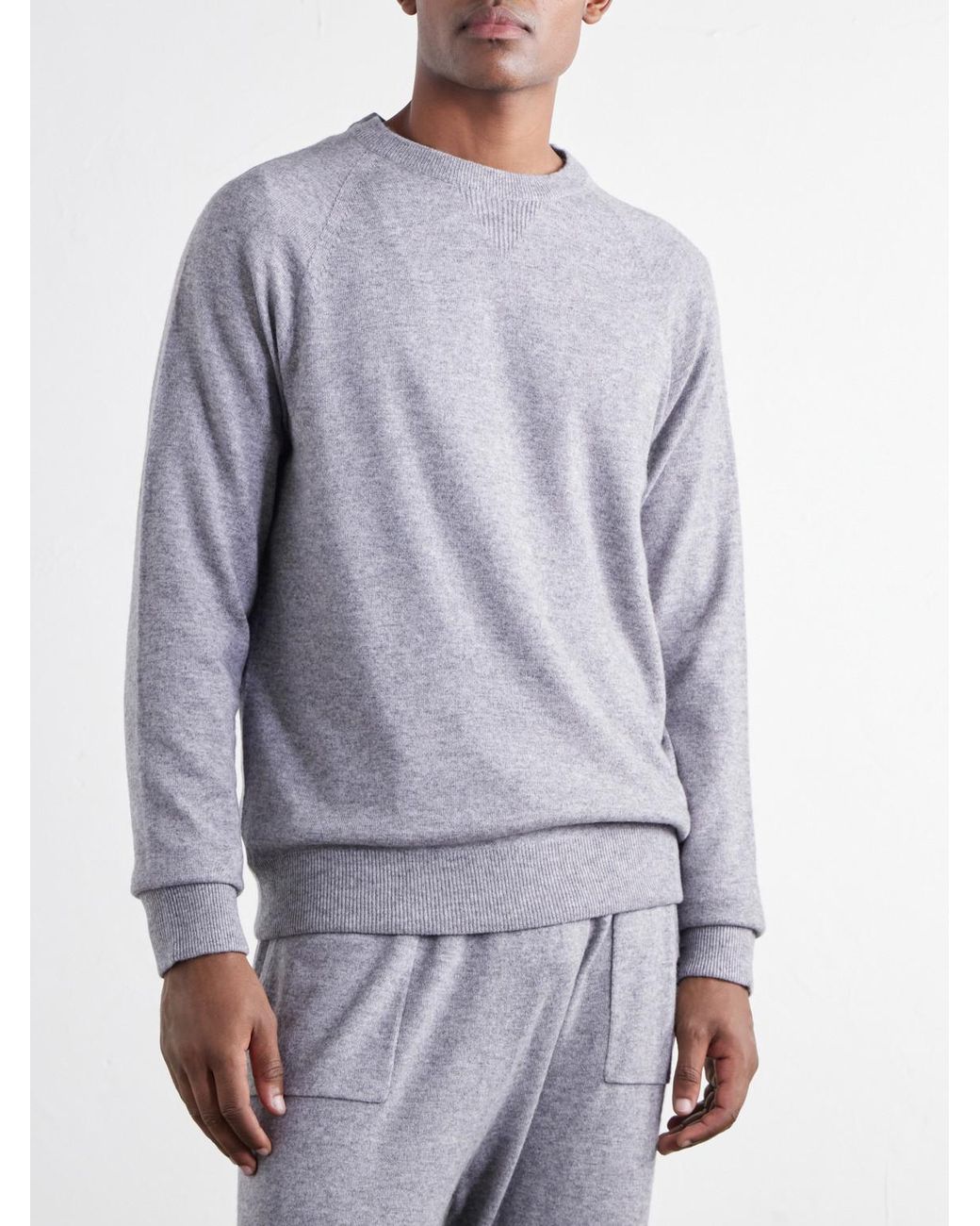 Mr P. Gray Wool And Cashmere-Blend Sweater for men