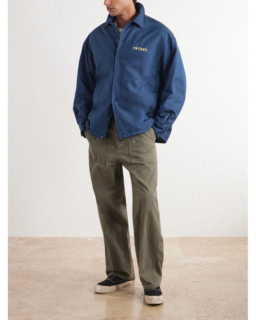 Visvim Blue Embroidered Wool And Silk-Blend-Gabardine Jacket for men
