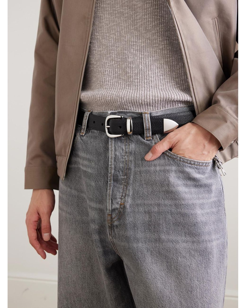 Andersons Black 3Cm Leather Belt for men