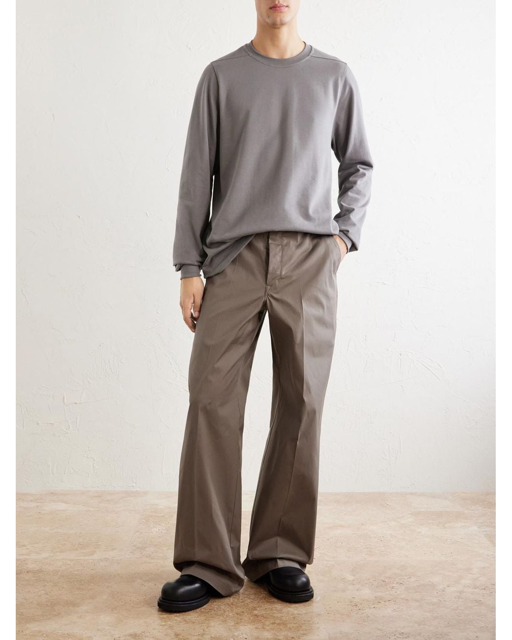 Rick Owens Gray Cotton-Jersey Shirt for men