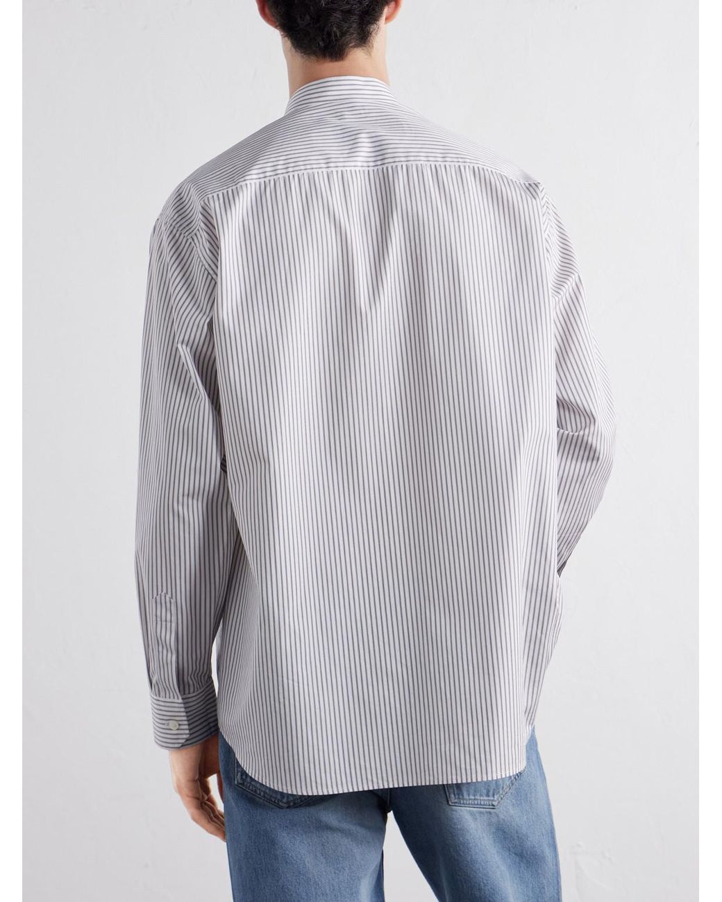 Totême White Striped Cotton-Poplin Shirt for men