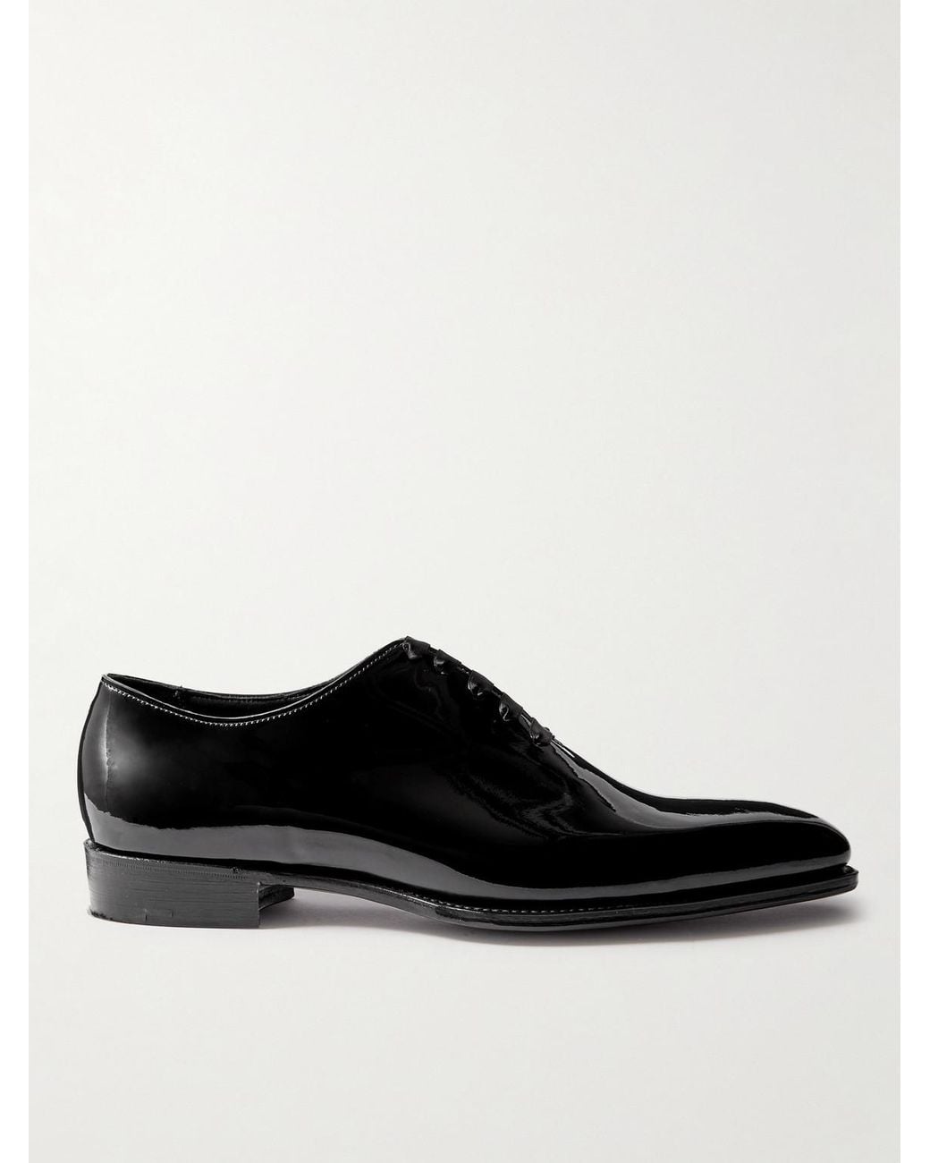George Cleverley Black Merlin Whole-Cut Patent-Leather Oxford Shoes for men