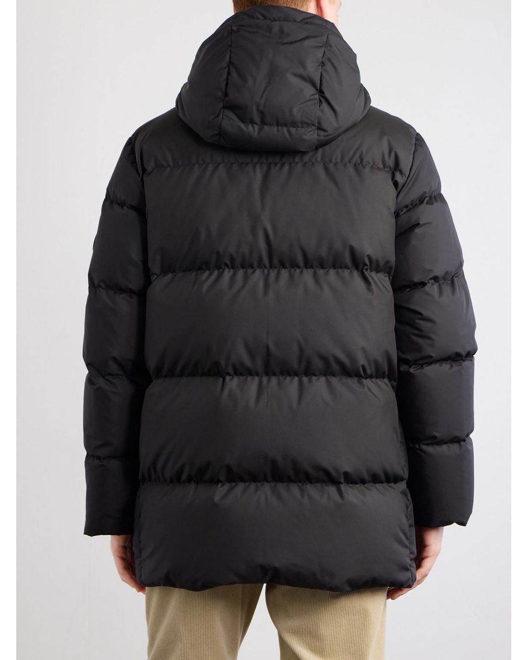 Burberry Black Hooded Wool-Trimmed Quilted Shell Down Jacket for men