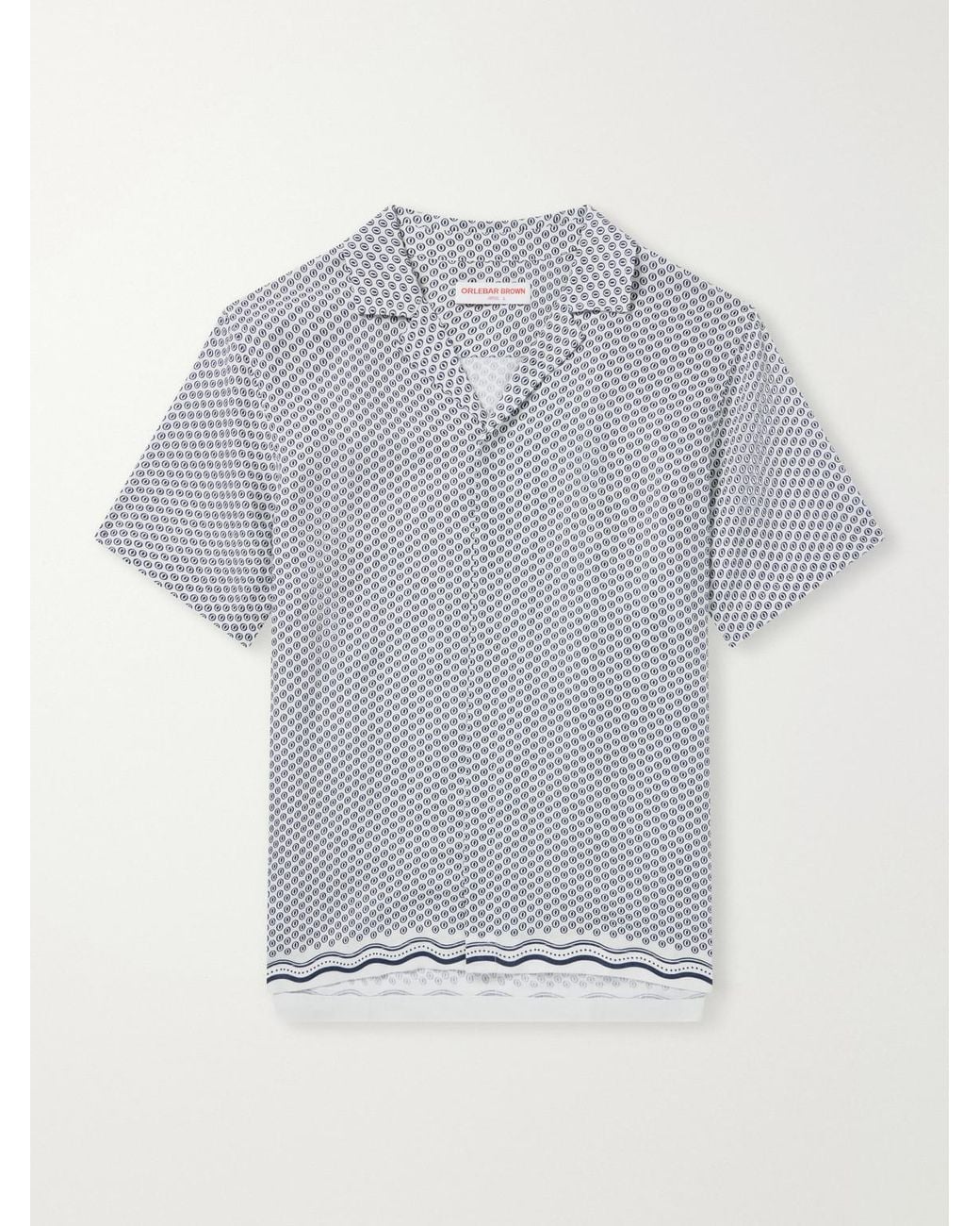 Orlebar Brown Gray Maitan Printed Linen Shirt for men