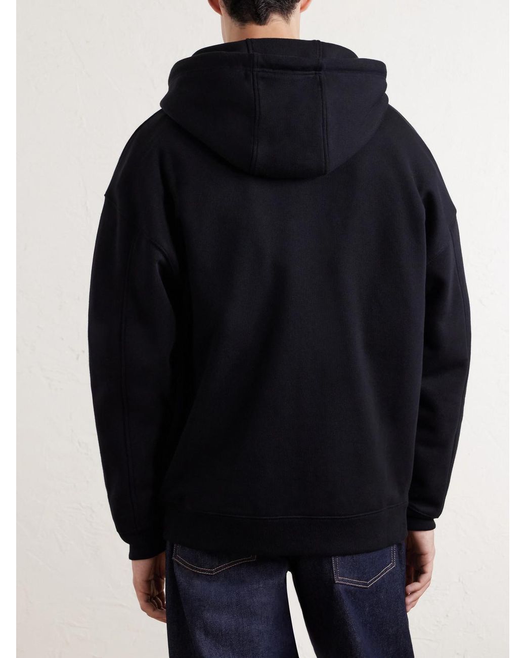 Loewe Blue Anagram-Embroidered Cotton-Jersey Zip-Up Hoodie for men
