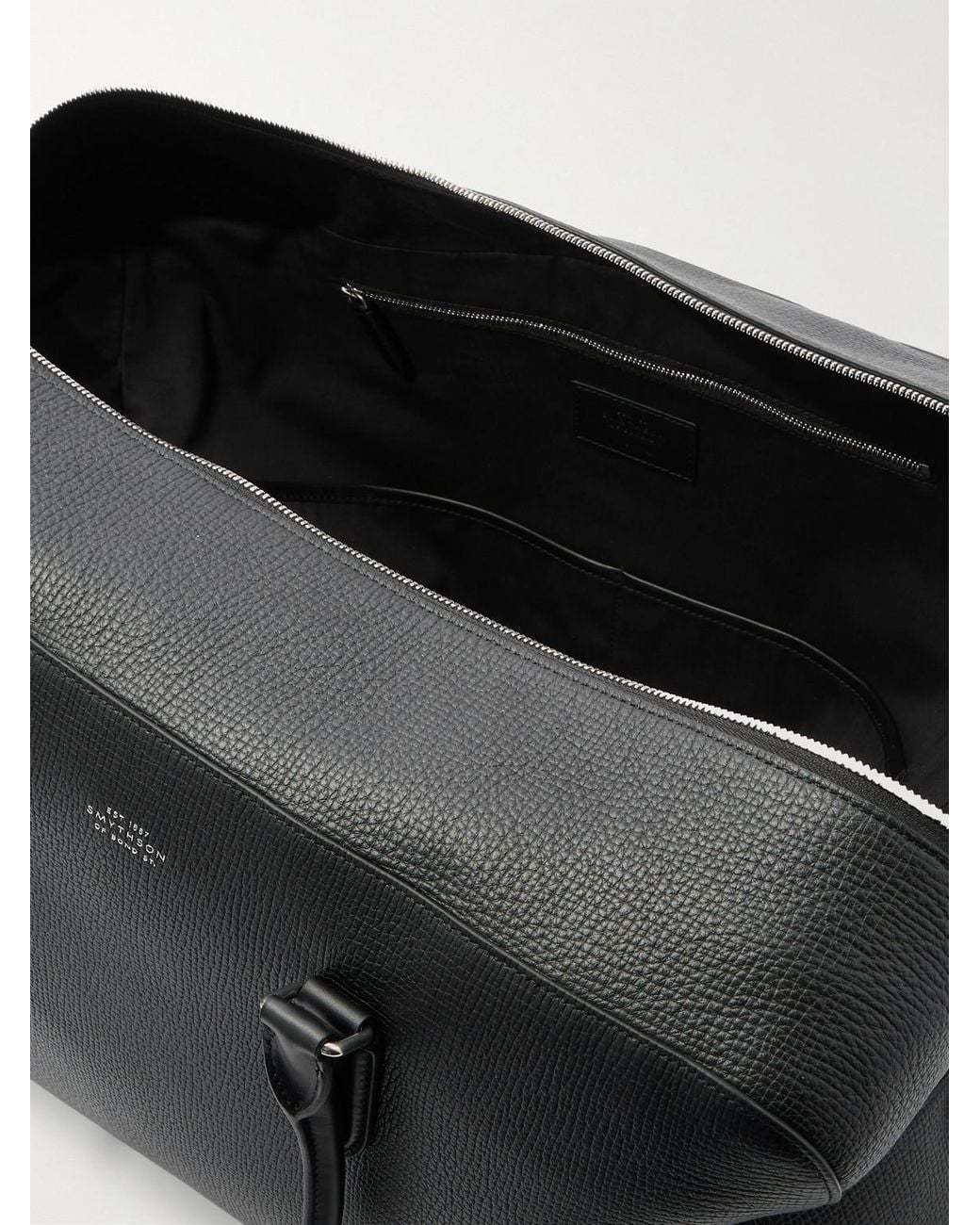 Smythson Black Ludlow Leather Weekend Bag for men