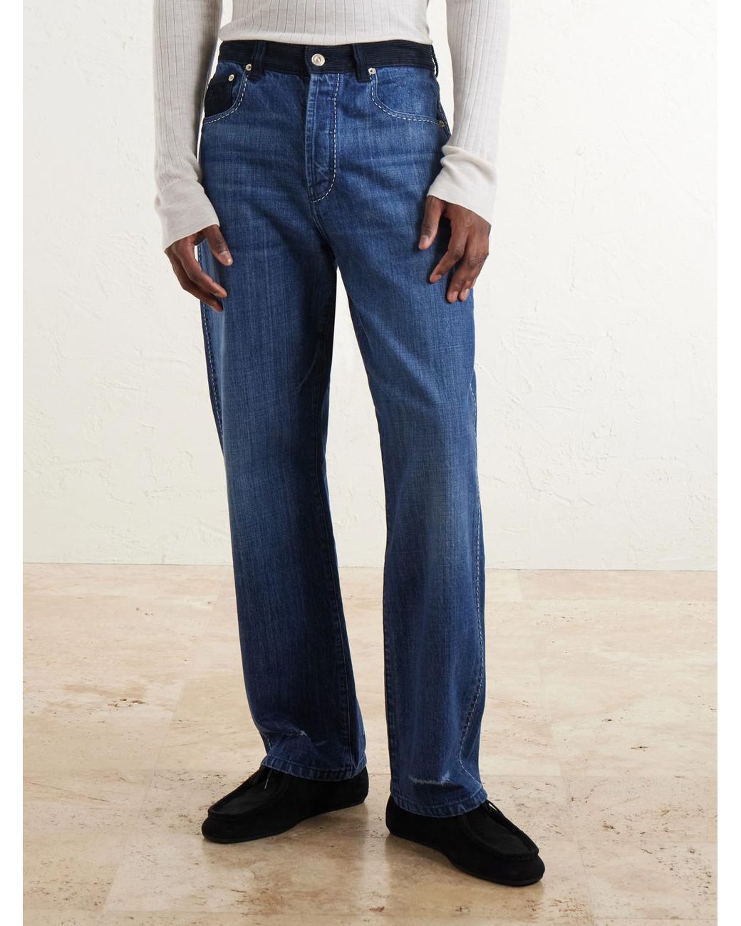 Wales Bonner Blue Straight-Leg Jeans for men