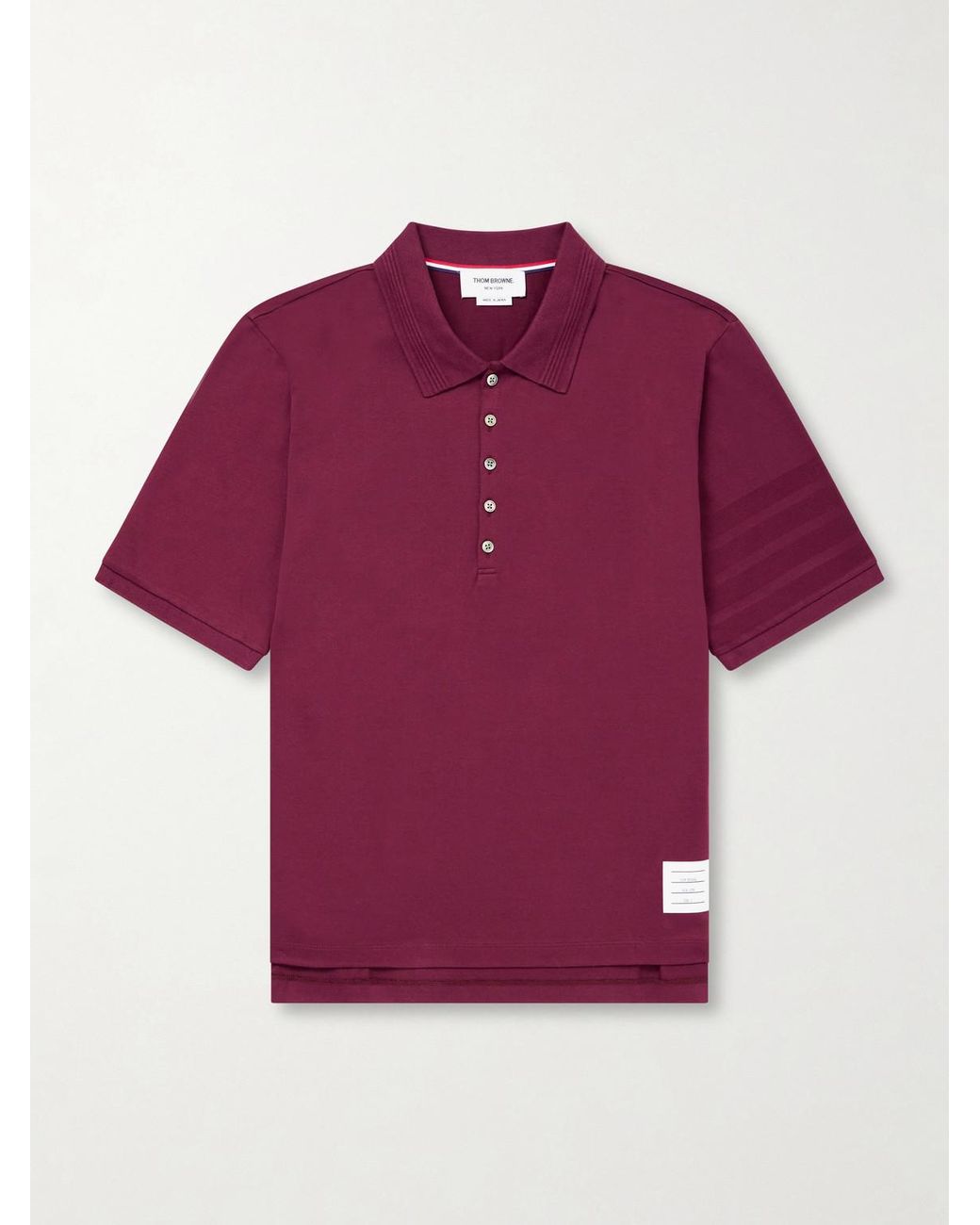 Thom Browne Purple Cotton-Jersey Polo Shirt for men